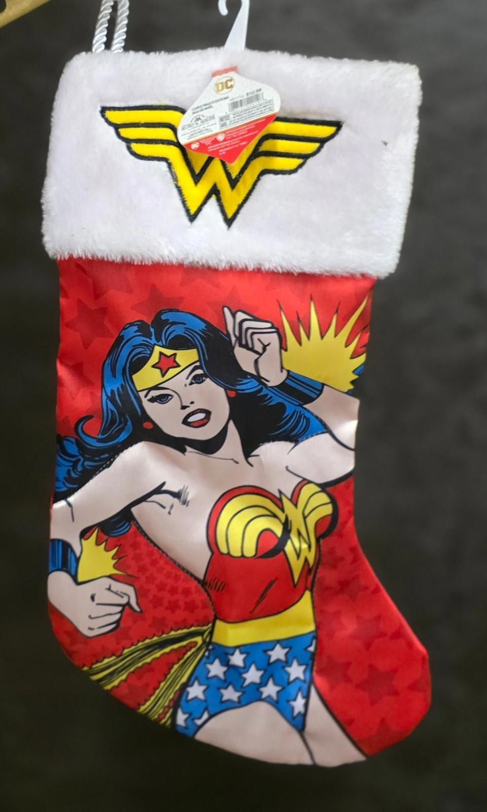 Designer Kurt Adler~ WONDER WOMAN~19" Christmas Stocking, DC Comics Size ONE SIZE - 2 Thumbnail