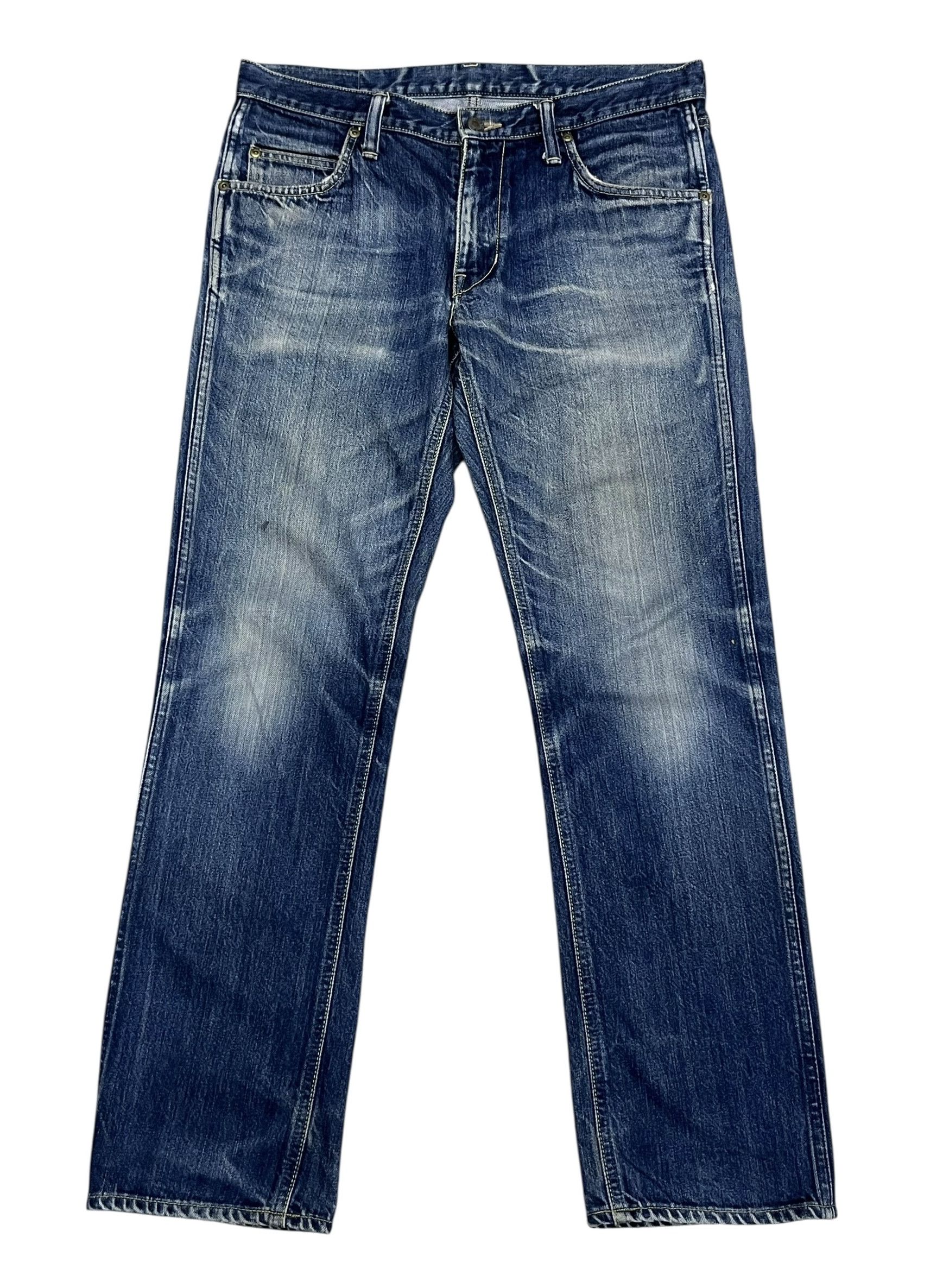 Blue Blue Japan 🔥Blue Blue Japan x HR Market Faded Distressed Denim Size US 31 - 1 Thumbnail