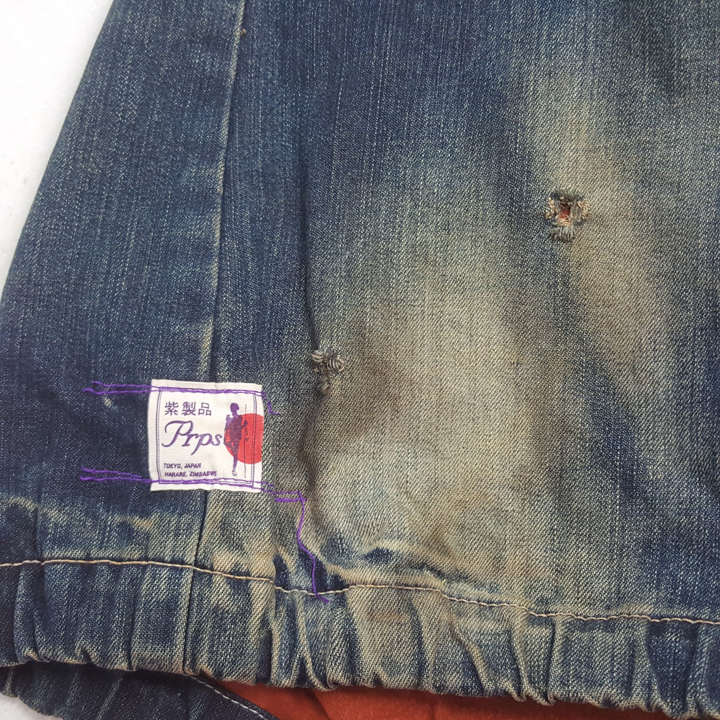 Prps Vintage PRPS Acid Wash Denim Bikers Punk Jacket Size US M / EU 48-50 / 2 - 7 Thumbnail