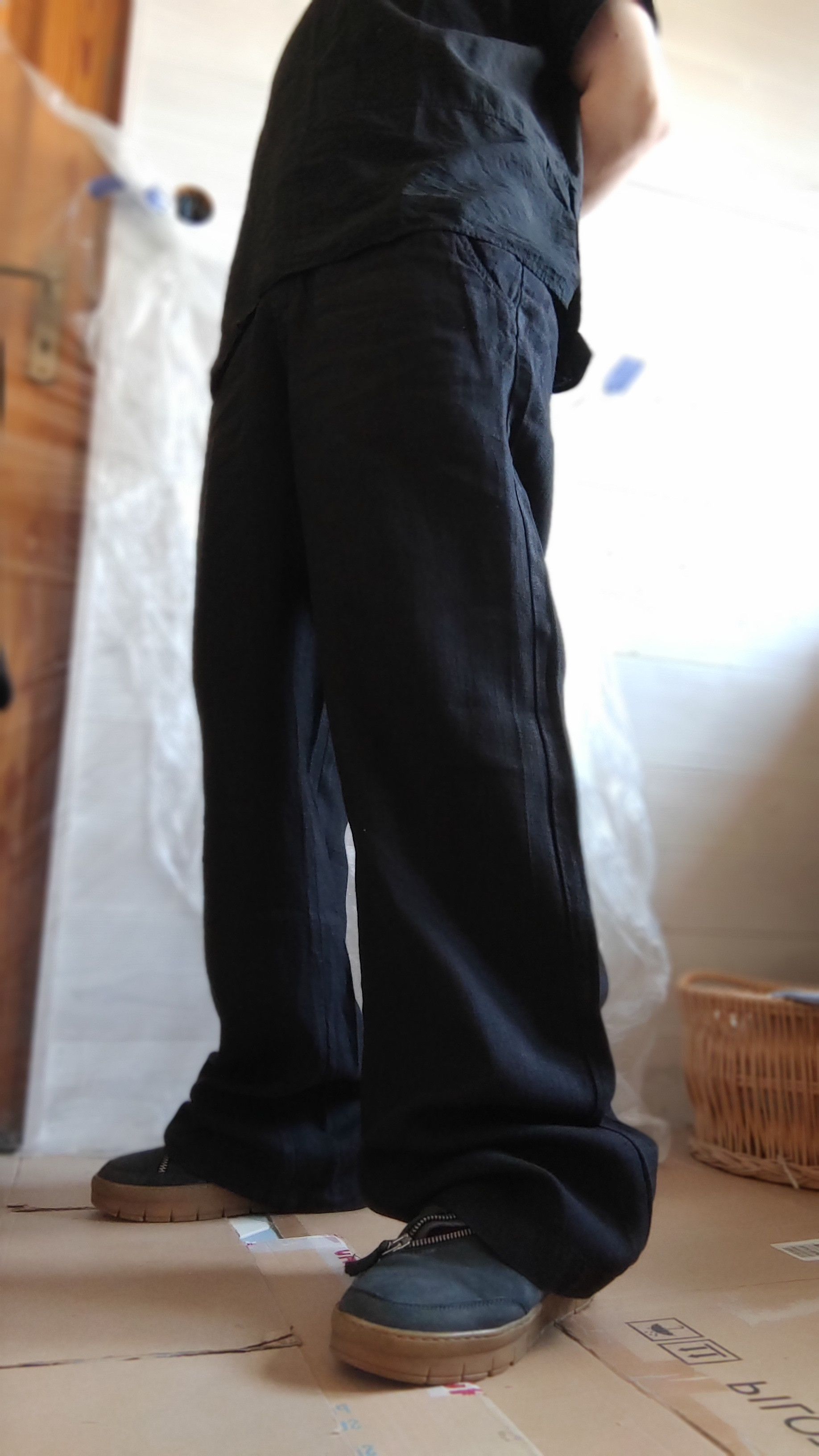 Vintage 100% Linen Pants Darkfashion Minimal y2k Vintage Wide Flared Size US 33 - 6 Thumbnail