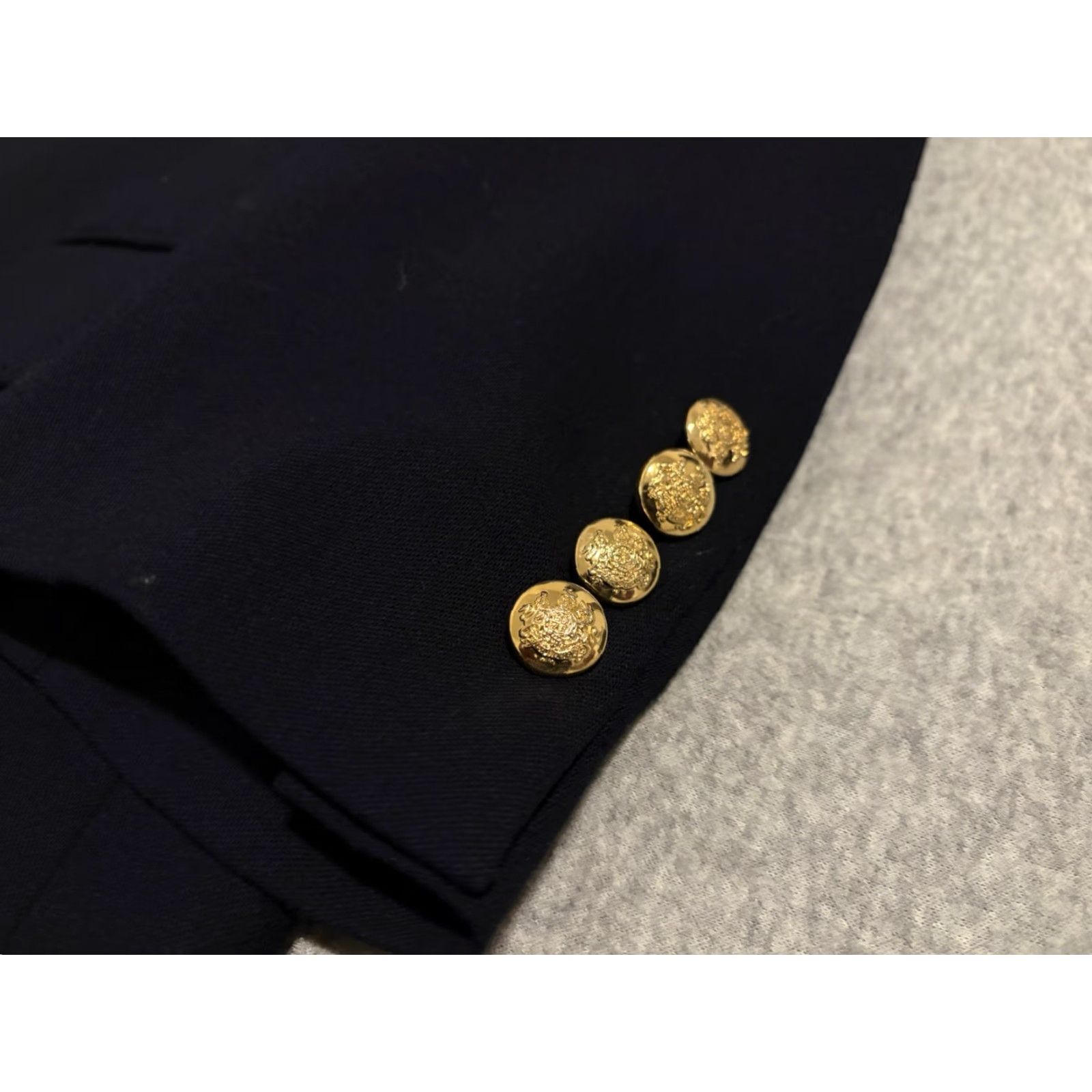 Ralph Lauren VINTAGE Lauren Ralph Lauren Womens Blazer Navy Wool Size 12 Big Crest Logo Gold Buttons "Ralph Lauren" Blazer Jacket Mens Womens Girls Size XL / US 12-14 / IT 48-50 - 2 Thumbnail