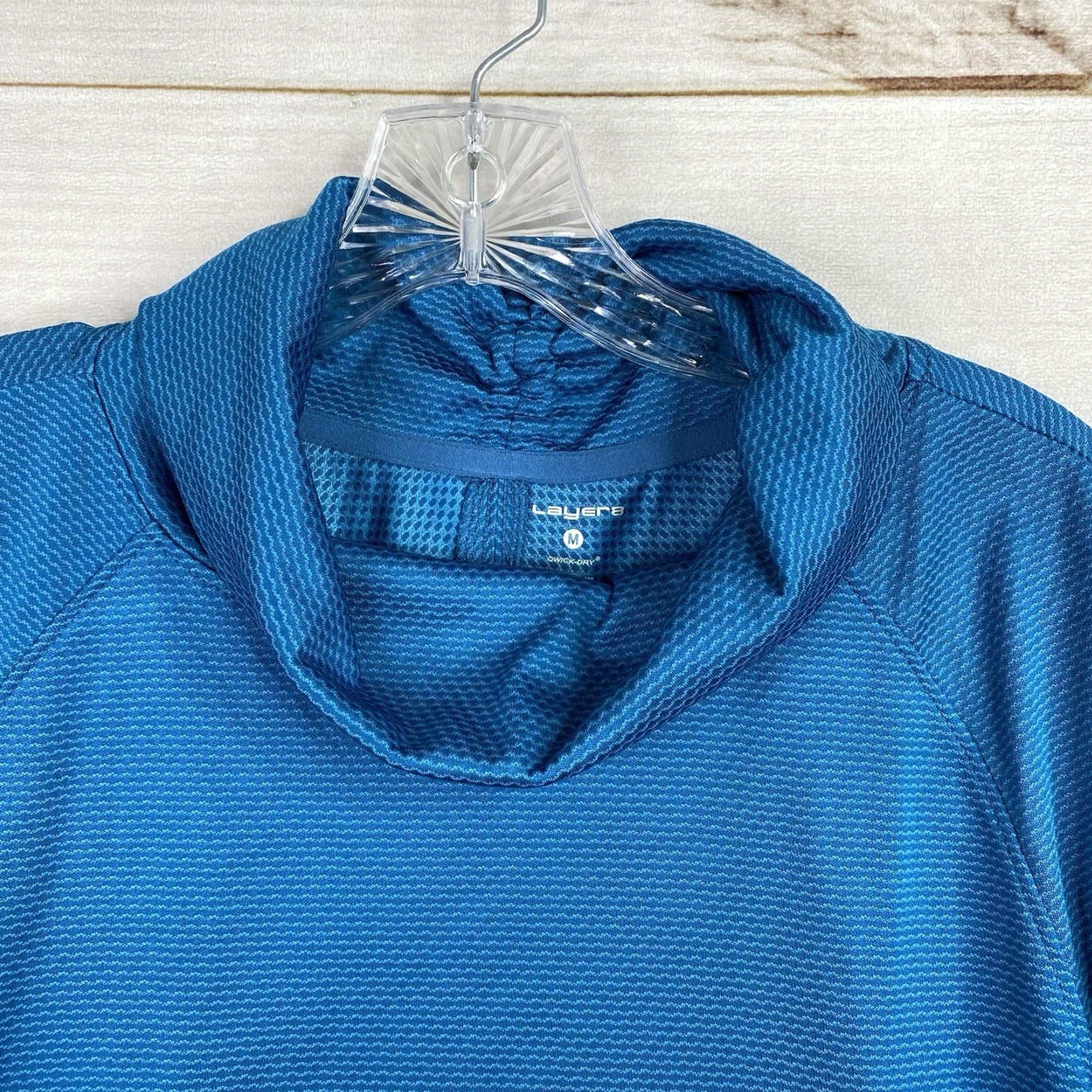 Layer 8 Layer 8 Top Womens M Turquoise Long Sleeve Thumb Holes Athletic Qwick Dry Mock Size M / US 6-8 / IT 42-44 - 6 Thumbnail