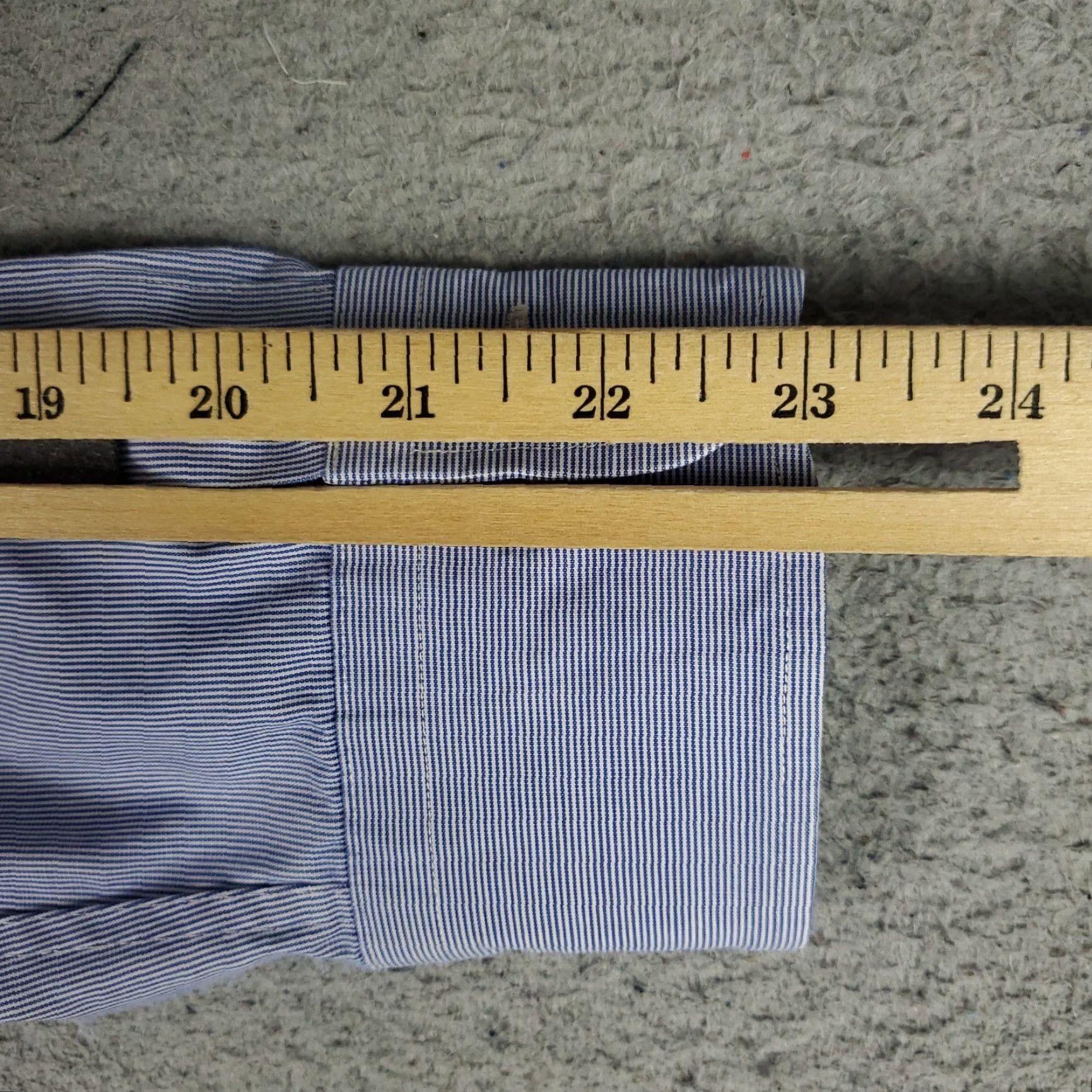 Ralph Lauren Ralph Lauren Dress Shirt Male 16 Blue Stripe Button Up Long Sleeve Non-Iron Regular Fit Adult Medium Blue - Classic American Style Mens Size 42R - 7 Thumbnail