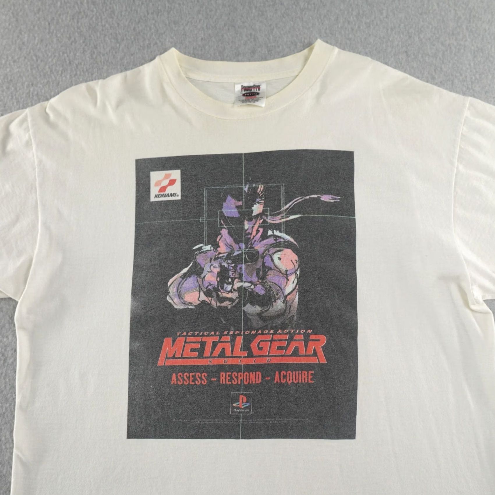 Vintage VINTAGE Power Pro Oneita Nike? Metal Gear Solid Mens XL T-Shirt White 23X28 1998 Shirts Mens XL White Metal Game Shirt Size US XL / EU 56 / 4 - 6 Thumbnail