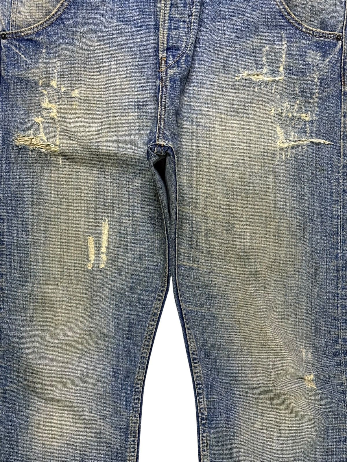 Japanese Brand Vintage Japanese Brand Button Fly Mud Wash Distress Rip Jean Size US 33 - 5 Thumbnail