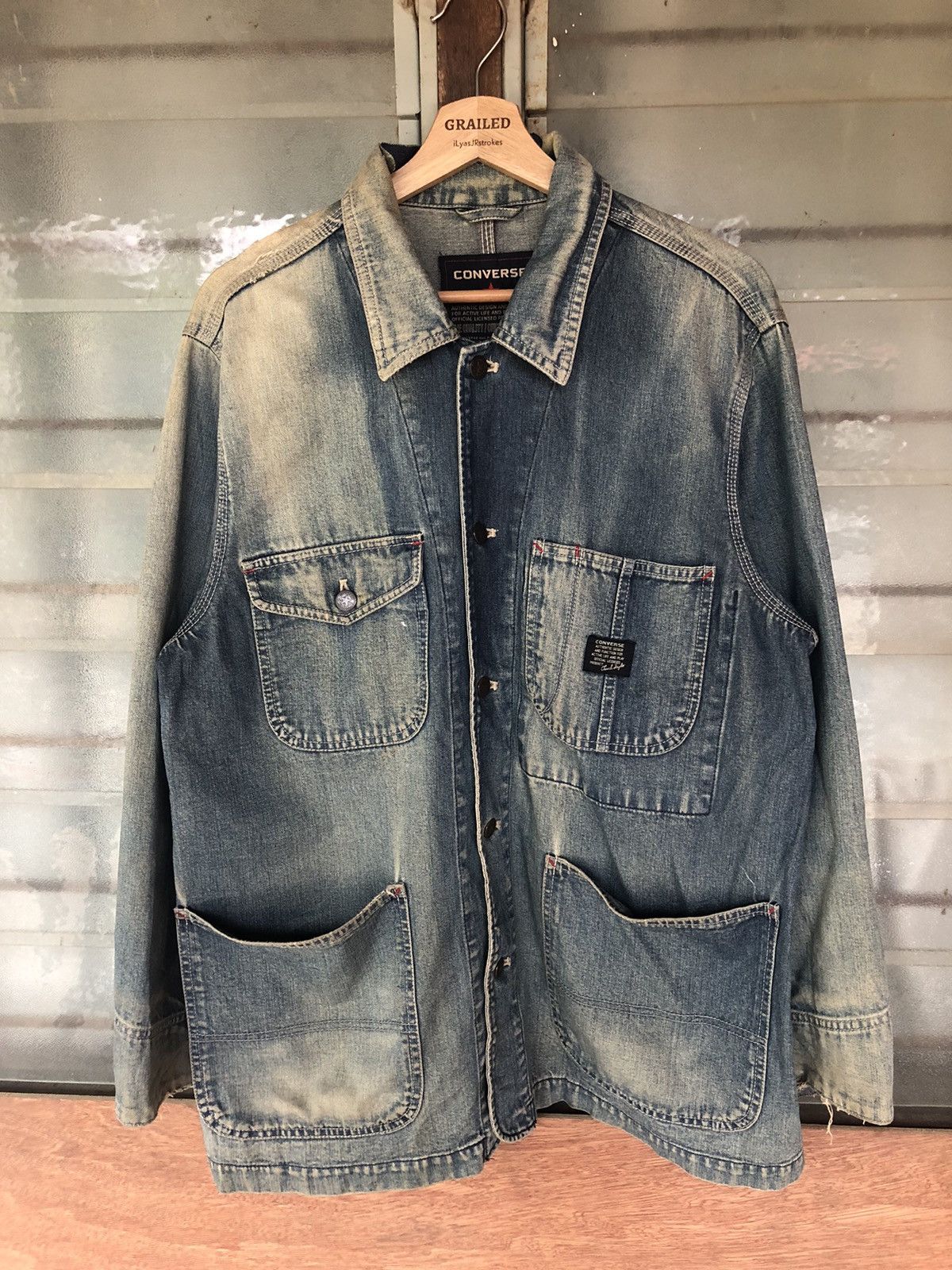 Converse Vintage Converse Distressed Denim Jacket Size US M / EU 48-50 / 2 - 1 Thumbnail
