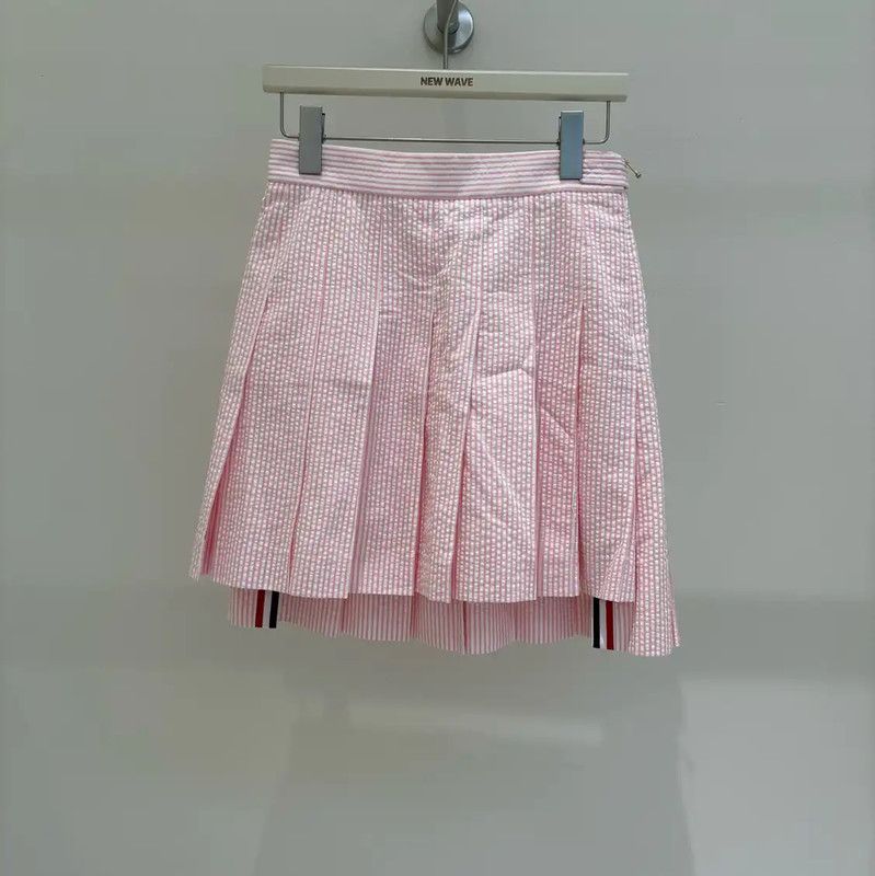 Thom Browne Thom Browne Pink Pleated Cotton Skirt 0089 Size 23" - 1 Thumbnail