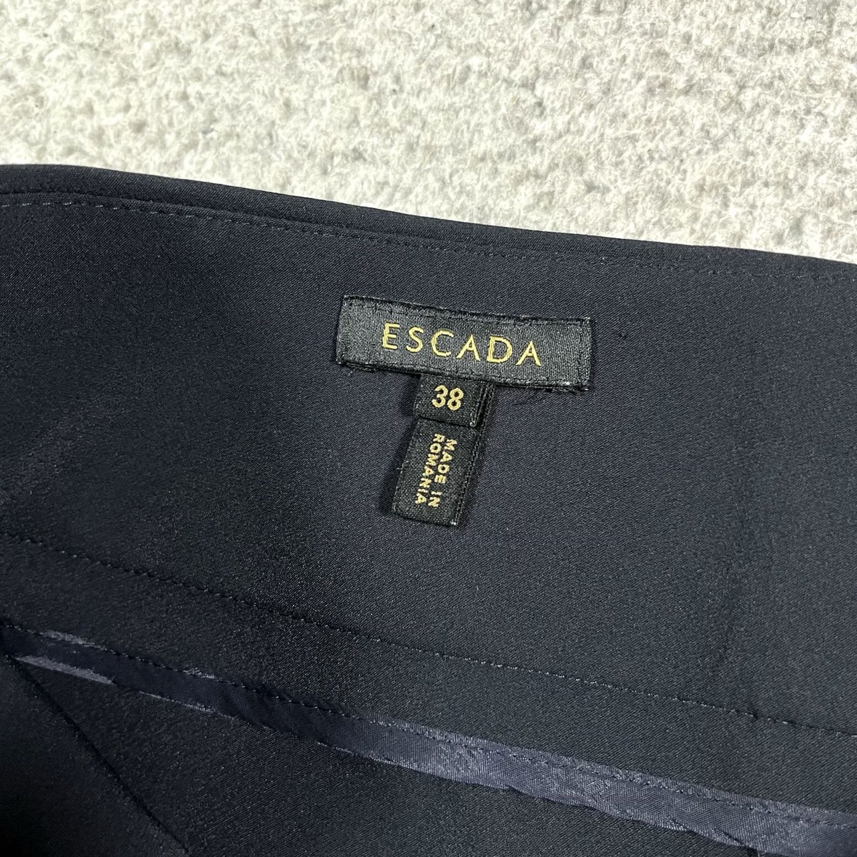 Escada ESCADA Pants Dress Pants Womens 38 Blue Straight Leg Trousers Stretch Size 26" / US 2 / IT 38 - 2 Thumbnail