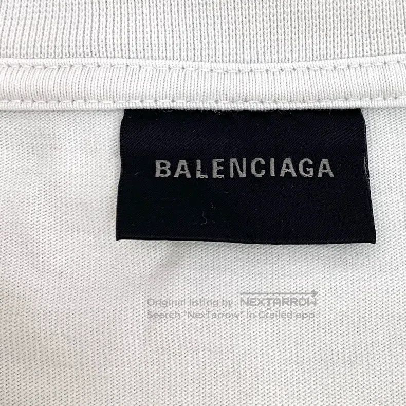 Balenciaga Balenciaga White Logo Letter Embroidered Cotton Crew Neck Size US XS / EU 42 / 0 - 5 Thumbnail