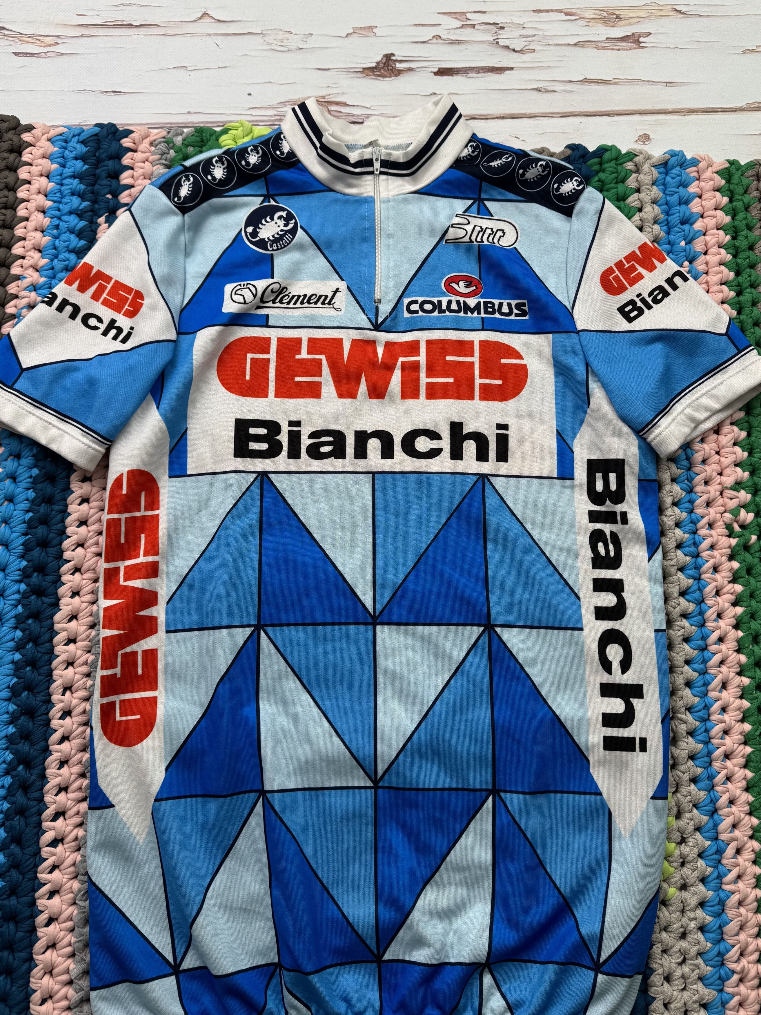 Vintage Castelli Bianchi Vintage Jersey (V310)(D10) Size US S / EU 44-46 / 1 - 2 Thumbnail