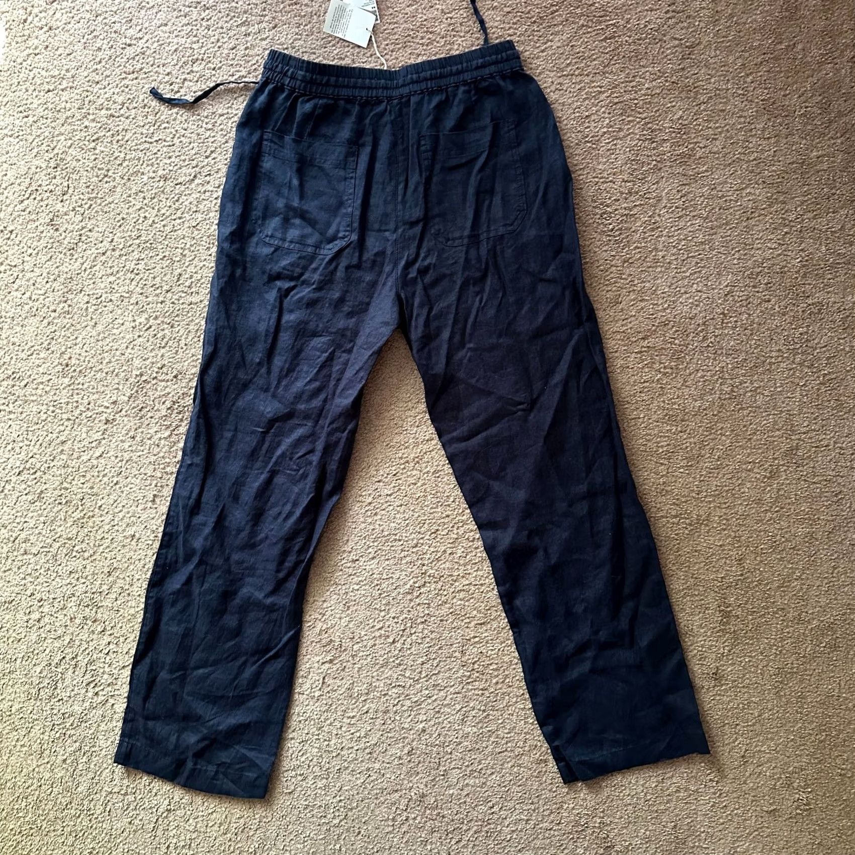 Vintage Monoprix Premium Pants Womens XS 28x29 100% Linen NWT High Rise Straight Leg Size 26" / US 2 / IT 38 - 3 Thumbnail
