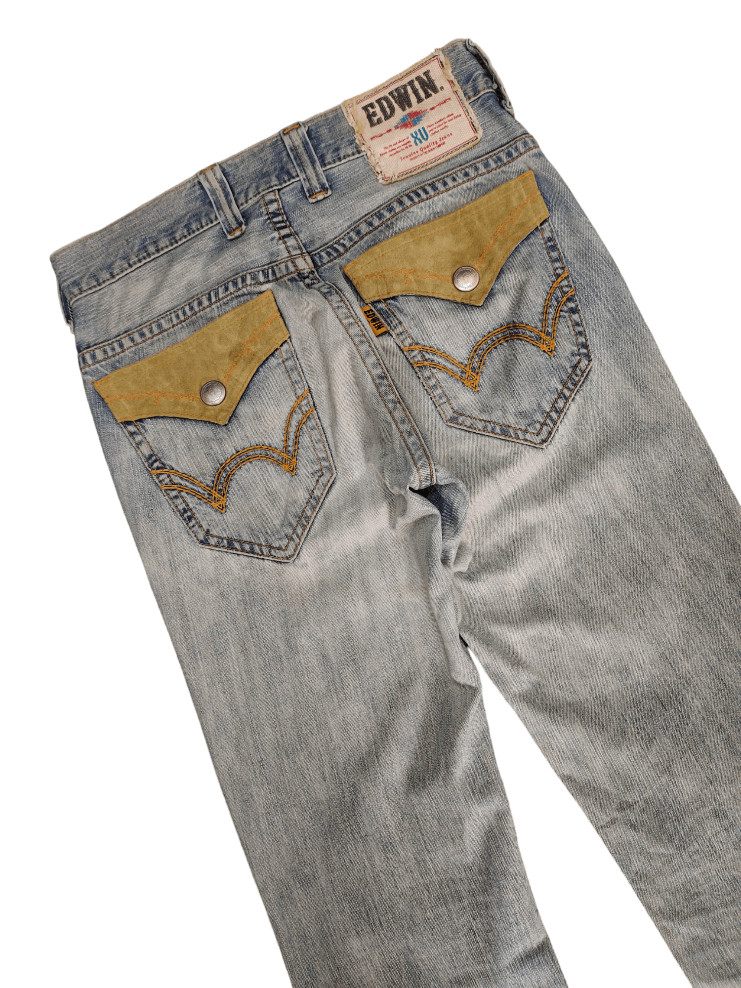 Edwin Flare Jeans Edwin XV Distress Faded Boot Cut Y2k Mudmax Size US 29 - 5 Thumbnail