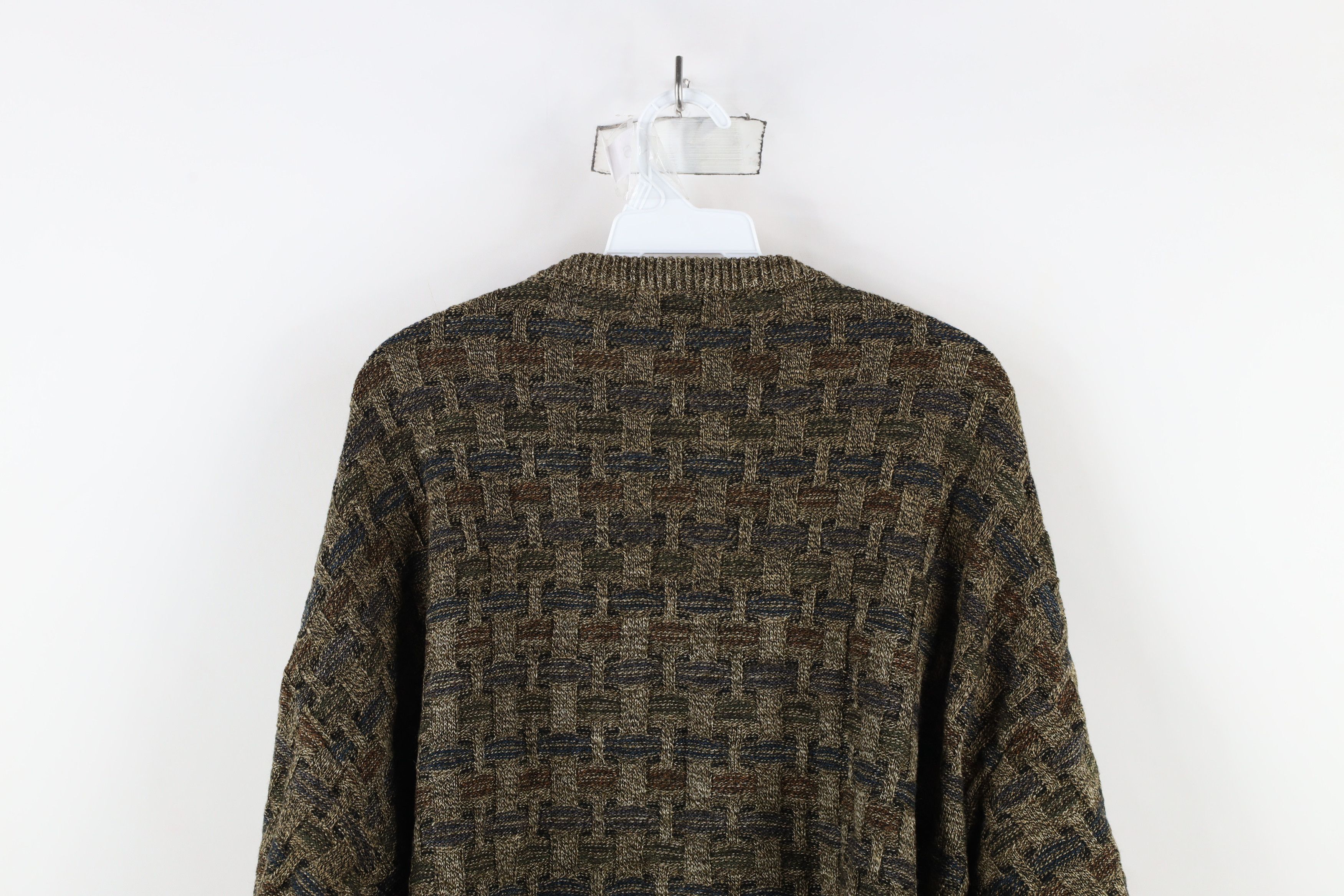 Vintage Vintage 90s Coogi Style Cross Weave Knit Crewneck Sweater Size US XL / EU 56 / 4 - 6 Thumbnail