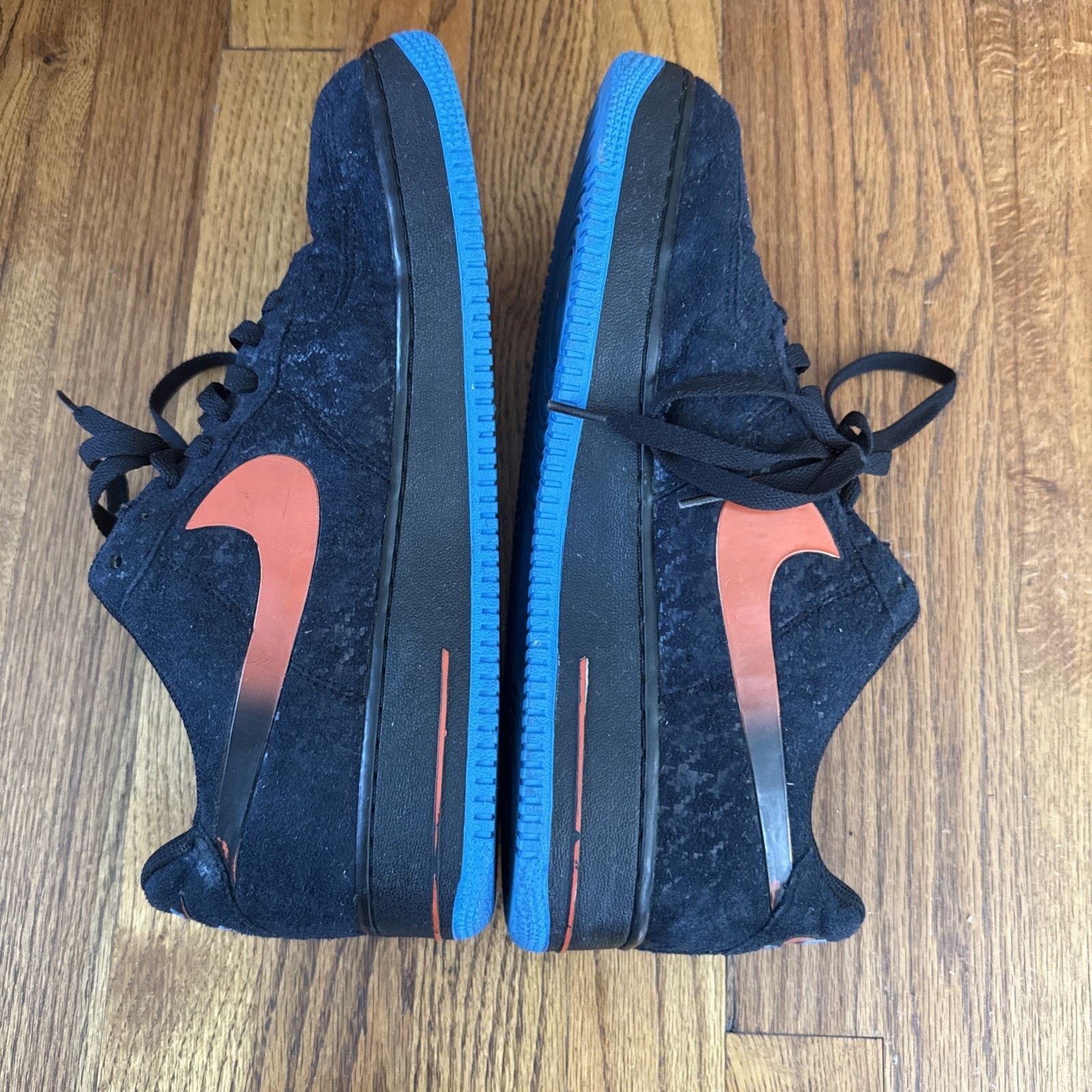 Nike Air Force 1 Black Team Orange Photo Blue Houndstooth Size US 12 / EU 45 - 9 Thumbnail