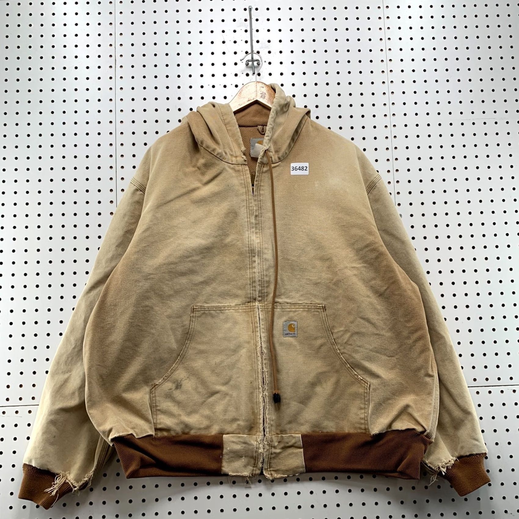 Carhartt VINTAGE Carhartt Hoodie Mens 2XL Brown Canvas Jacket Men Thermal Lined Faded 29x28 Size US XXL / EU 58 / 5 - 2 Thumbnail