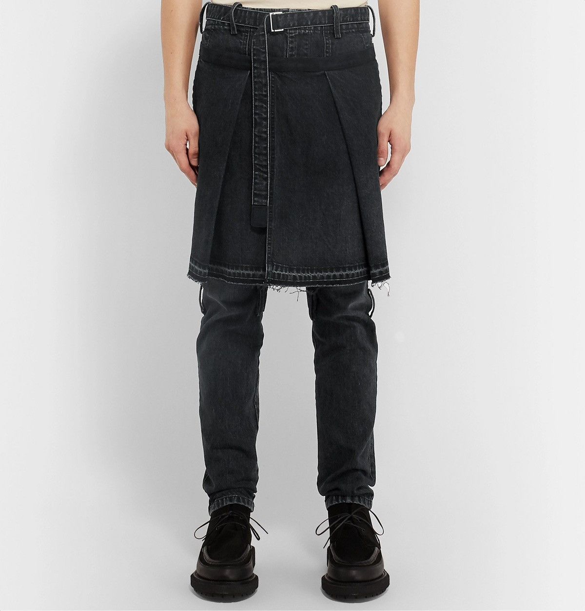 Sacai Sacai Distressed Stonewashed Denim Jeans Size US 31 - 4 Thumbnail
