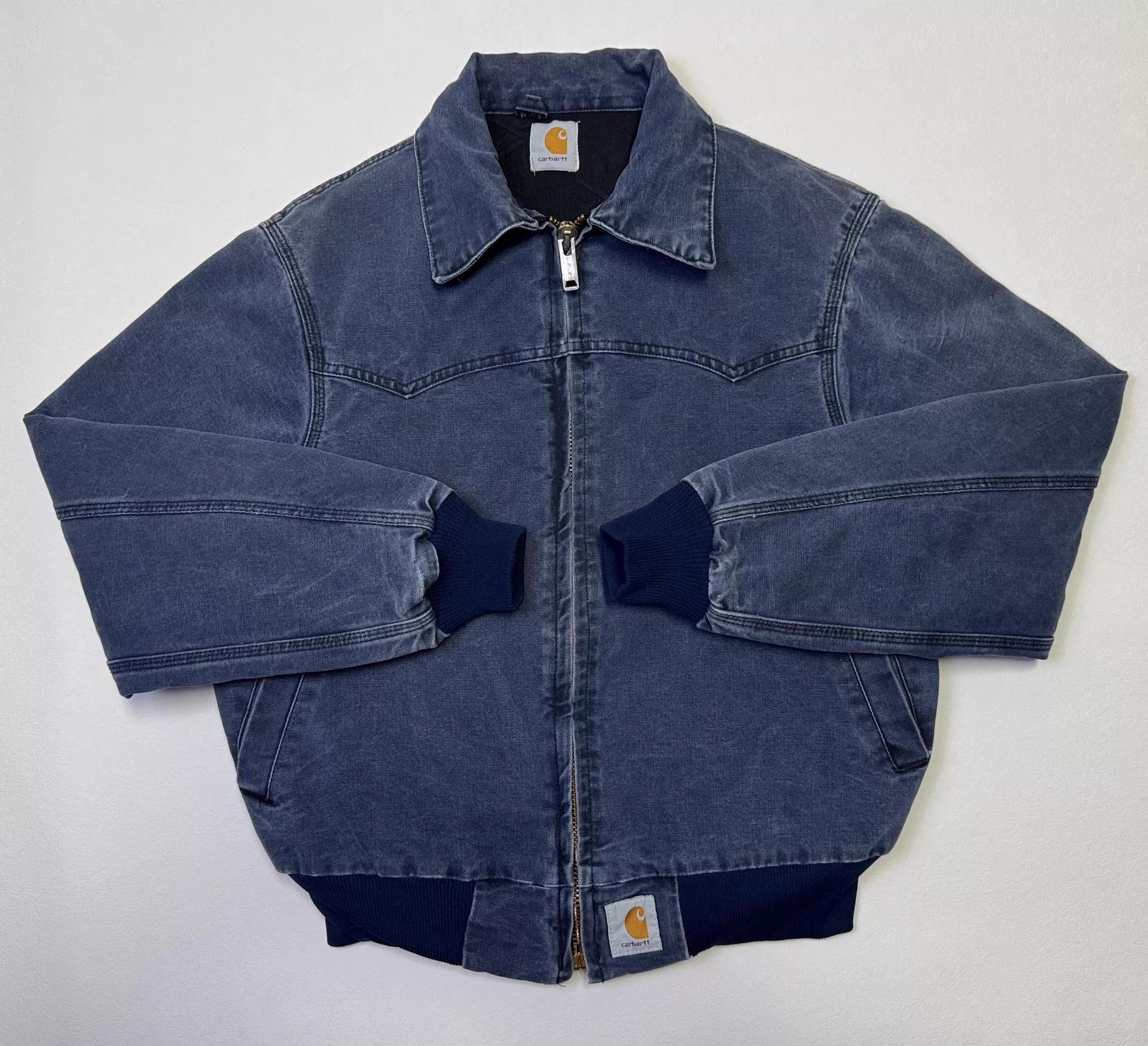 Carhartt Vtg Carhartt JQ2083 INDIGO Hooded Work Jacket S Size US S / EU 44-46 / 1 - 1 Thumbnail