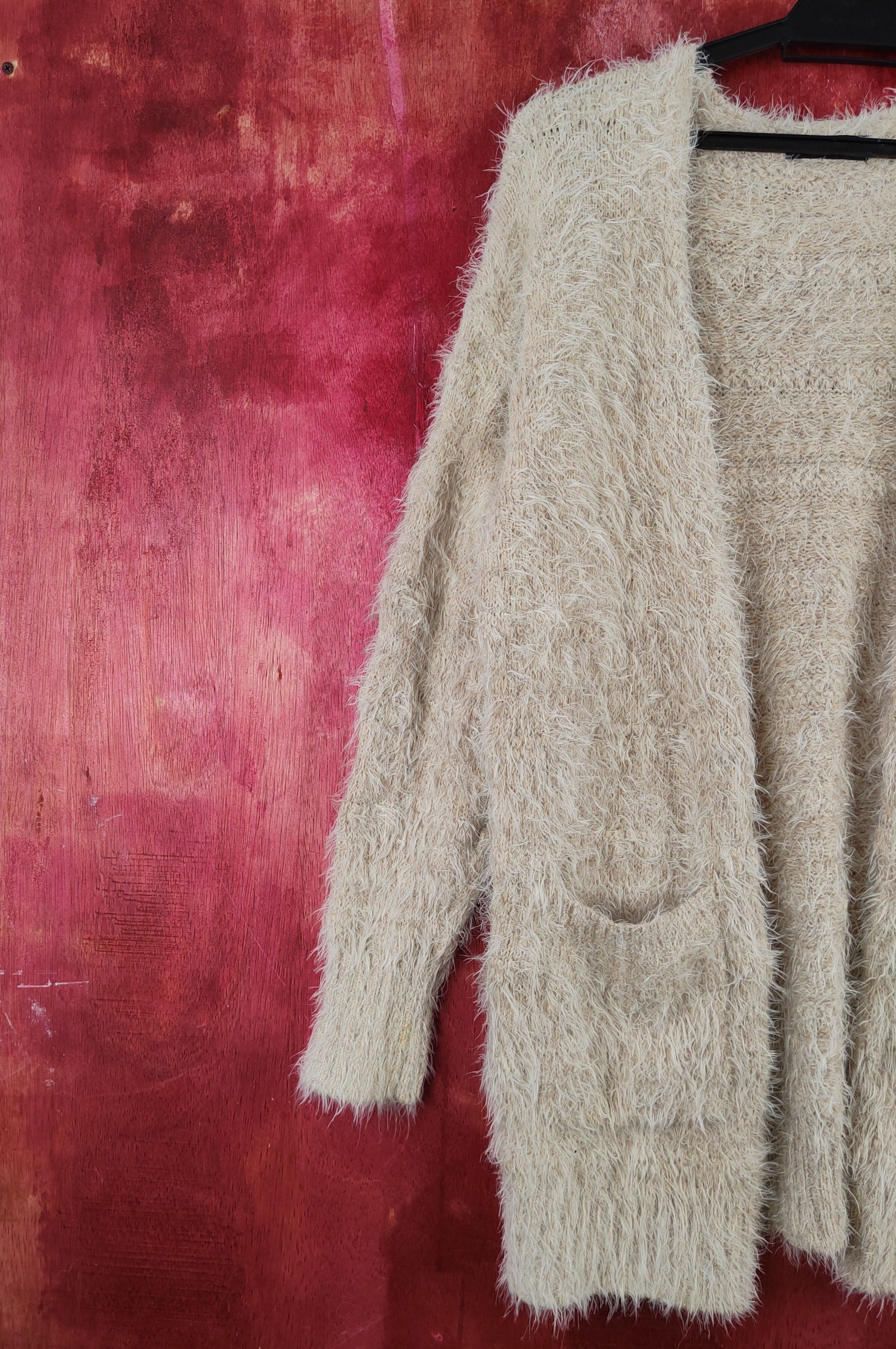 Homespun Knitwear Urban Research Beige Shag Shaggy Fur Mohair Knitwear #S2039 Size L / US 10 / IT 46 - 3 Thumbnail