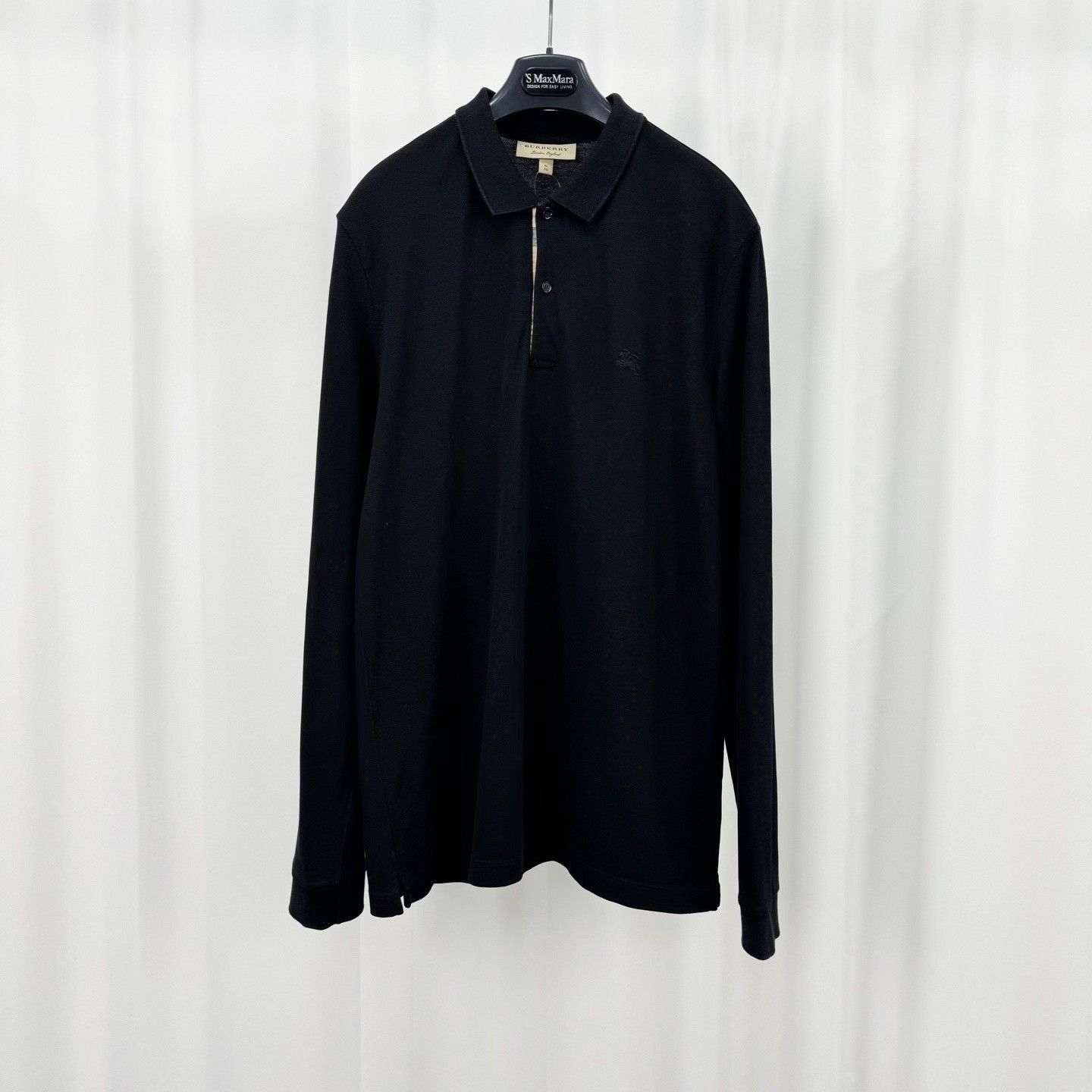 Burberry Burberry Embroidered Horseferry Check Polo Long Sleeve Size US XL / EU 56 / 4 - 1 Thumbnail