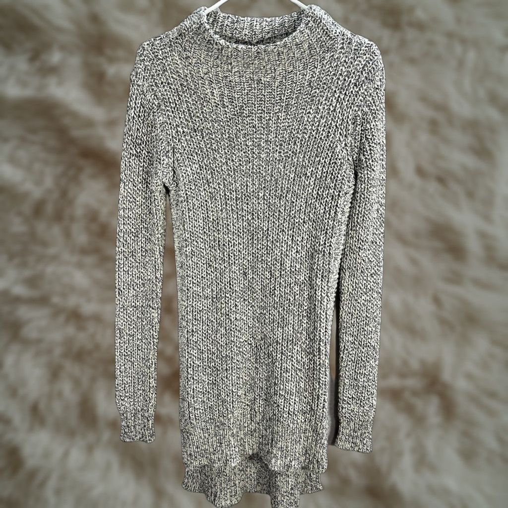 Vintage RD Style Women's Tunic Sweater Knit Gray Long Sleeve S Size Cotton Acrylic Chunky-Knit Size S / US 4 / IT 40 - 1 Thumbnail