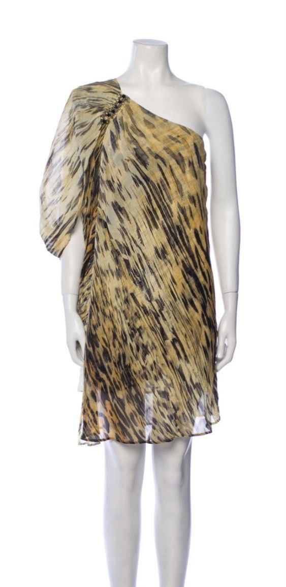 Roberto Cavalli Roberto Cavalli 🇮🇹 Foxy Lady Asymétrique Vert Léopard NWT Size XS / US 0-2 / IT 36-38 - 1 Thumbnail