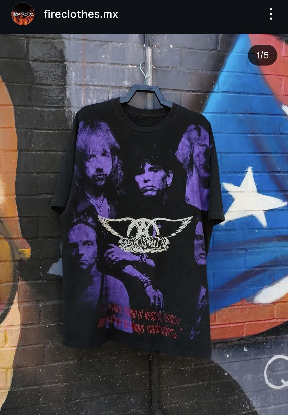 Vintage Vintage Mexican Btlg Resurrección Aerosmith Get a grip Size US XL / EU 56 / 4 - 1 Thumbnail