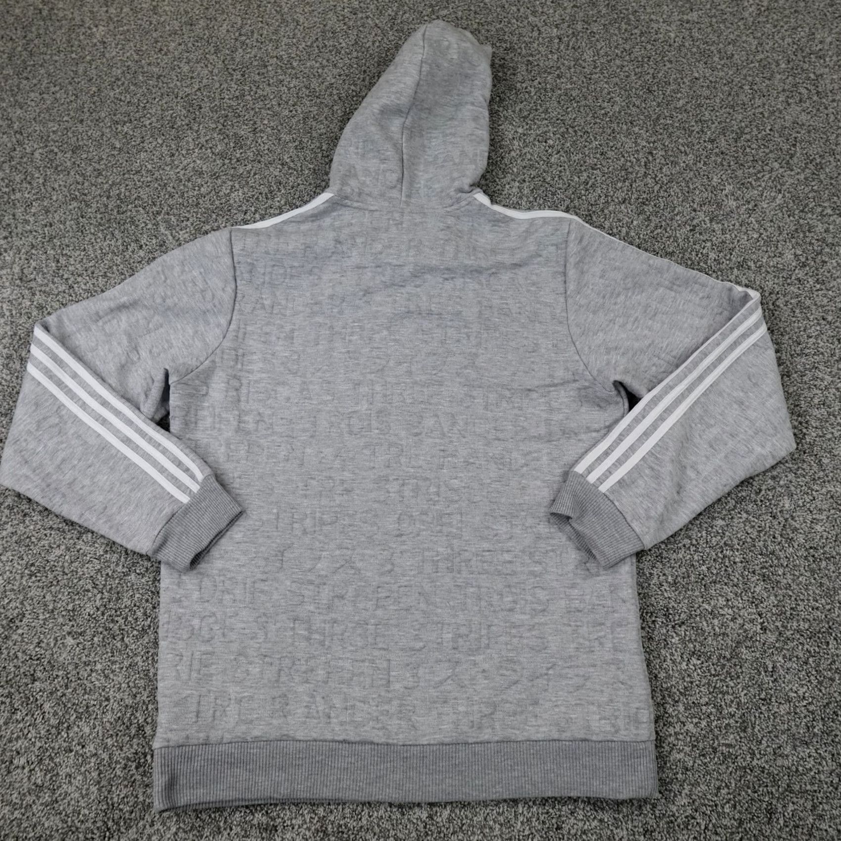 Adidas Adidas Sweater Mens Large Gray White Outdoor Sweatshirt Hoodie Active Athletic Mens L Gray White Outdoor Sweater Hoodie Regular Fit Size US L / EU 52-54 / 3 - 6 Thumbnail