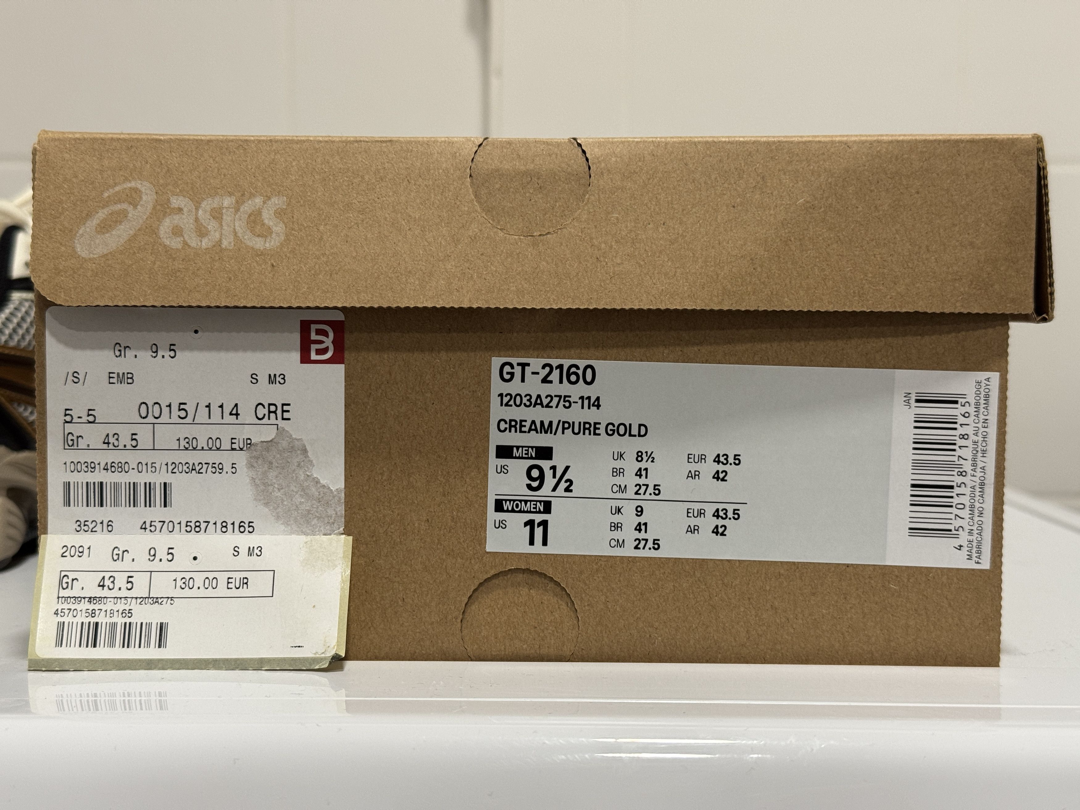 Asics Asics GT-2160 Cream / Pure Gold sneakers EU43.5 Size US 9.5 / EU 42-43 - 11 Thumbnail