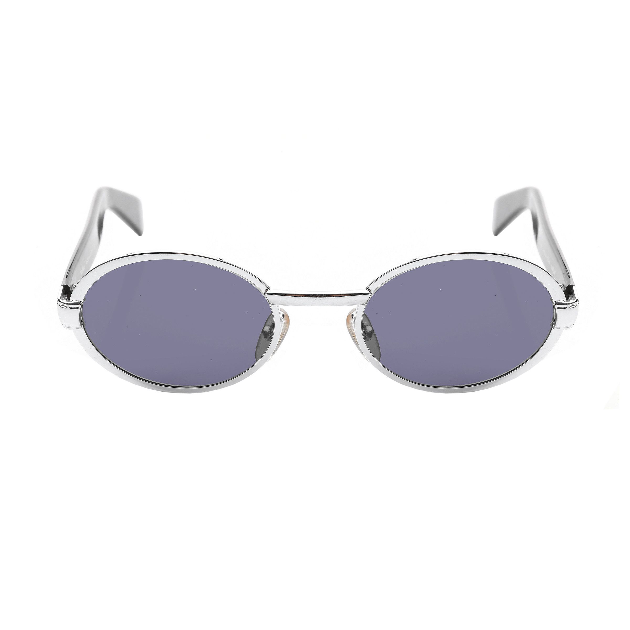 Max Mara × Vintage Max Mara 90's Silver & Black Oval Frame Sunglasses Size ONE SIZE - 2 Thumbnail