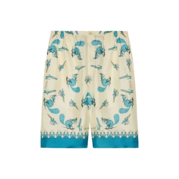Gucci Gucci Gucci x Freya Hartas Printed Silk Shorts -2506 Size US 44 / EU 60 - 1 Thumbnail
