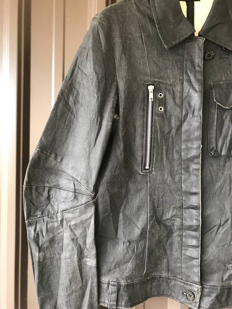 Japanese Brand H Naoto Gothic Punk Wax Jacket ifsixwasnine style Size XS / US 0-2 / IT 36-38 - 4 Thumbnail