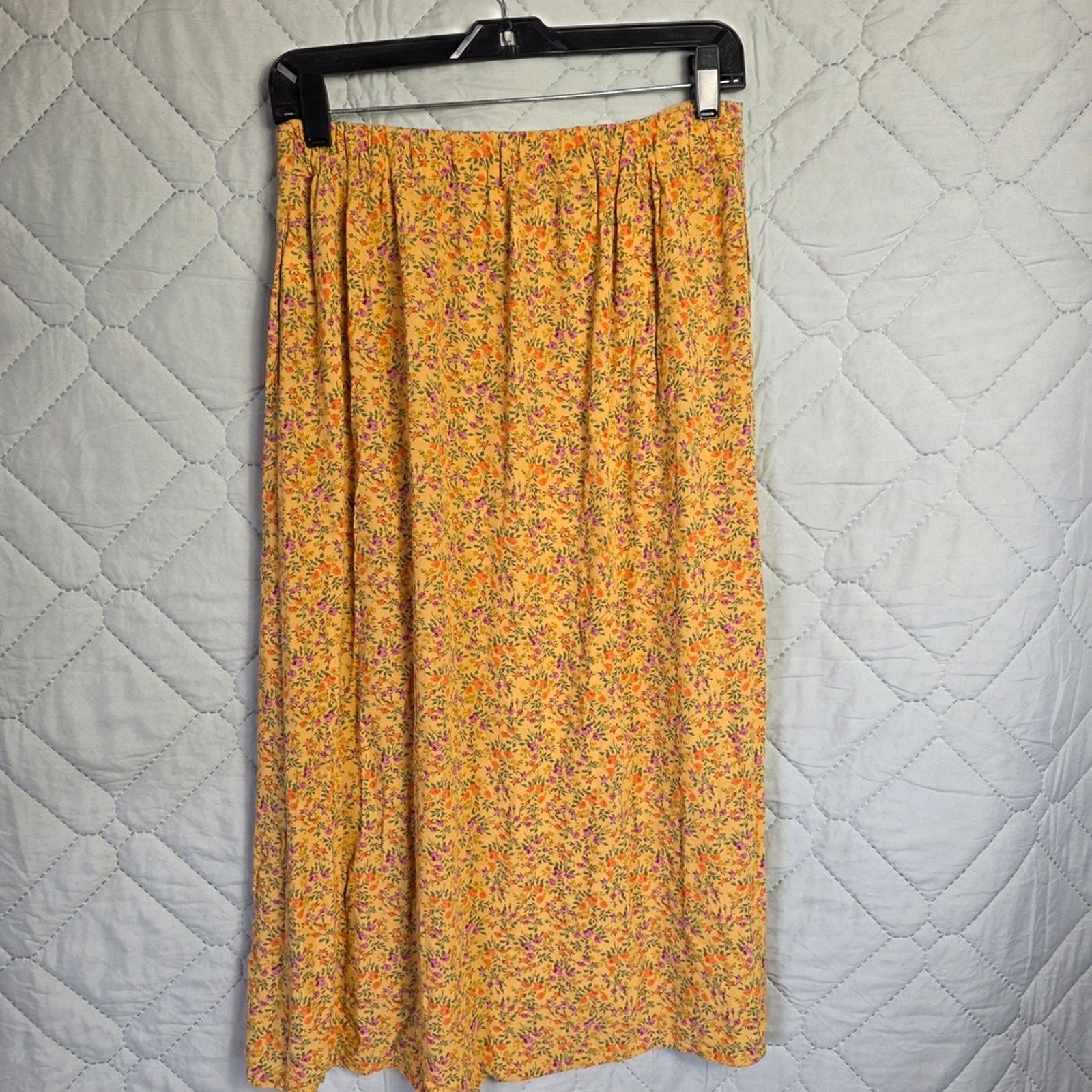 American Eagle Outfitters American Eagle Court Floral Midi Skirt Size M Viscose Size 29" - 3 Thumbnail