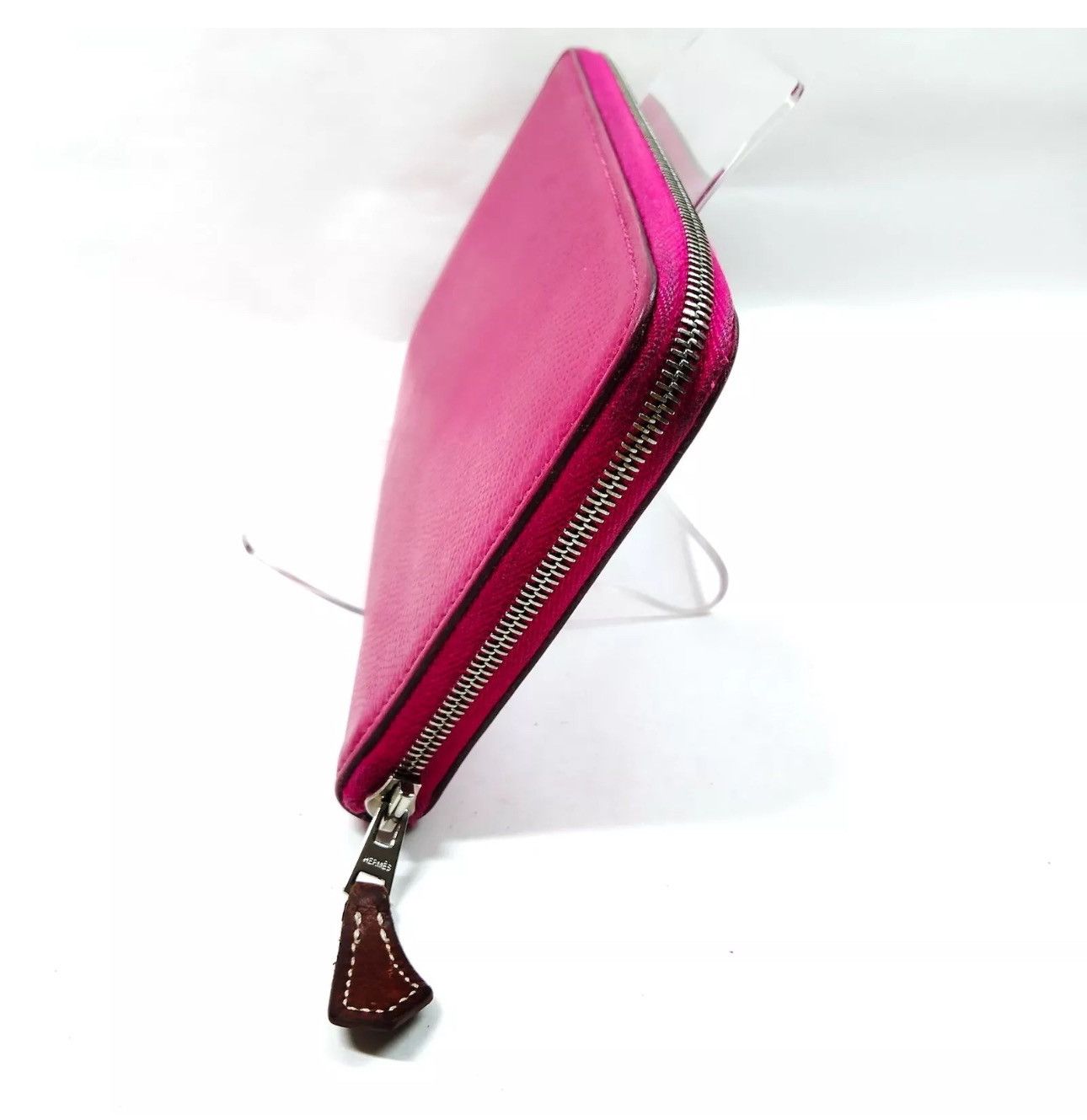 Hermes Hermes AZAP Long Pink Leather Silk Wallet Excellent Cond Size ONE SIZE - 3 Thumbnail