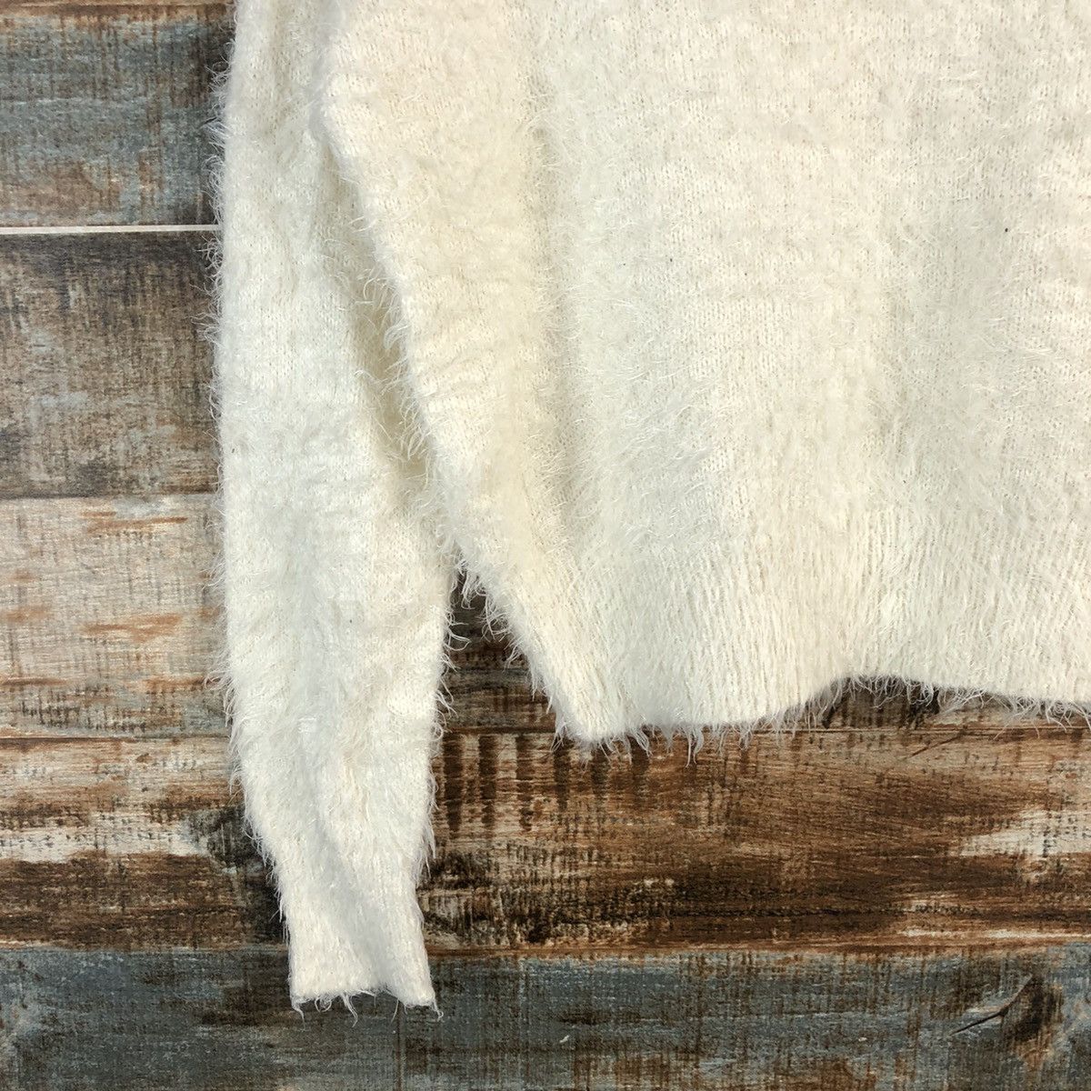 Homespun Knitwear DL Nice Claup White shaggy mohair Knitwear #C238 Size M / US 6-8 / IT 42-44 - 7 Thumbnail