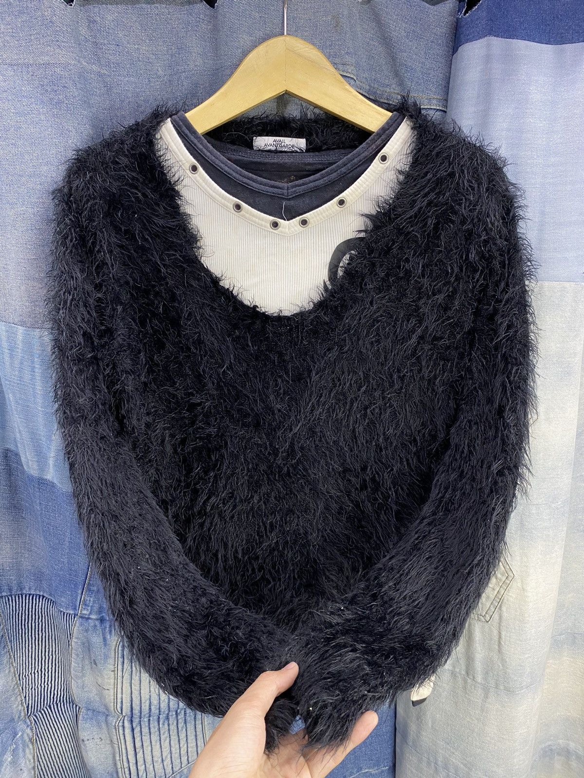 If Six Was Nine × Japanese Brand Fuzzy Mohair Grunge avail avntgrde Kurt Cobain Style Size US M / EU 48-50 / 2 - 2 Thumbnail