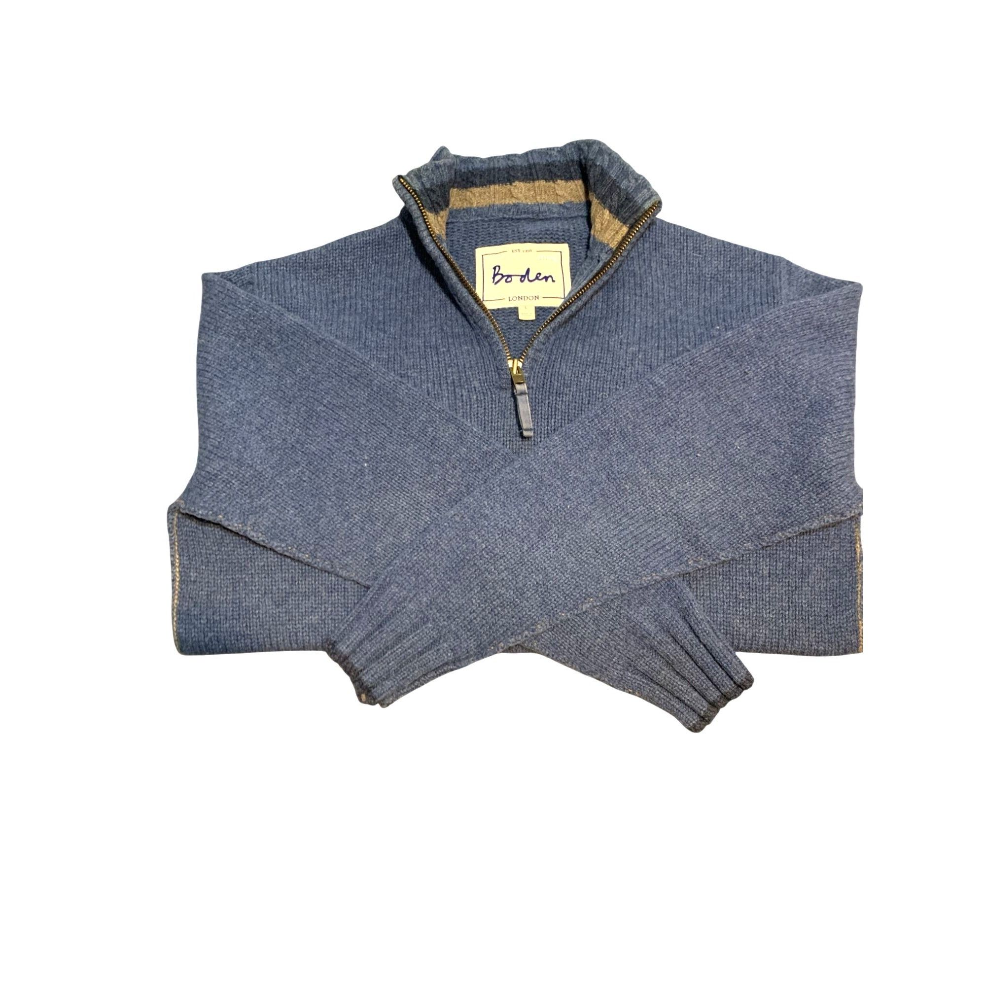 Boden Vintage Boden London Mens Pull-Over Lambs Wool Sweater L Blu Size US L / EU 52-54 / 3 - 7 Thumbnail