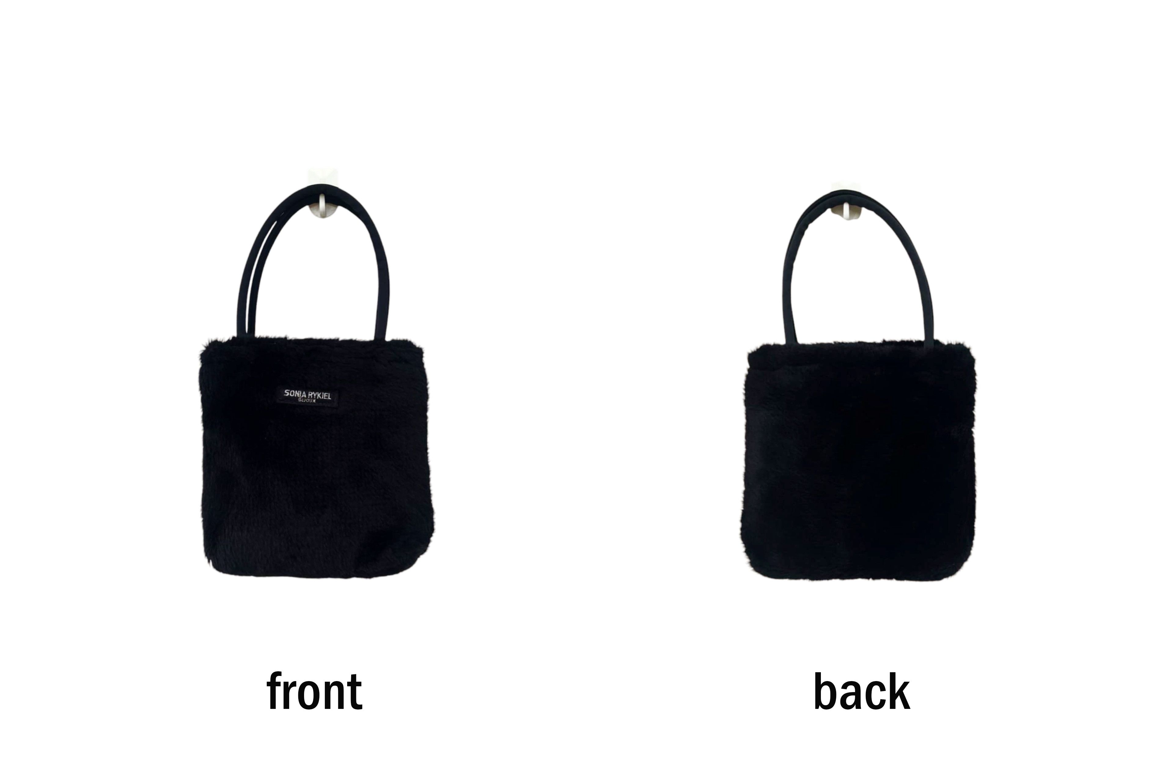 Sonia Rykiel SONIA RYKIEL Bijoux Plain Black Faux Fur Mini Top handle bag Size ONE SIZE - 3 Thumbnail