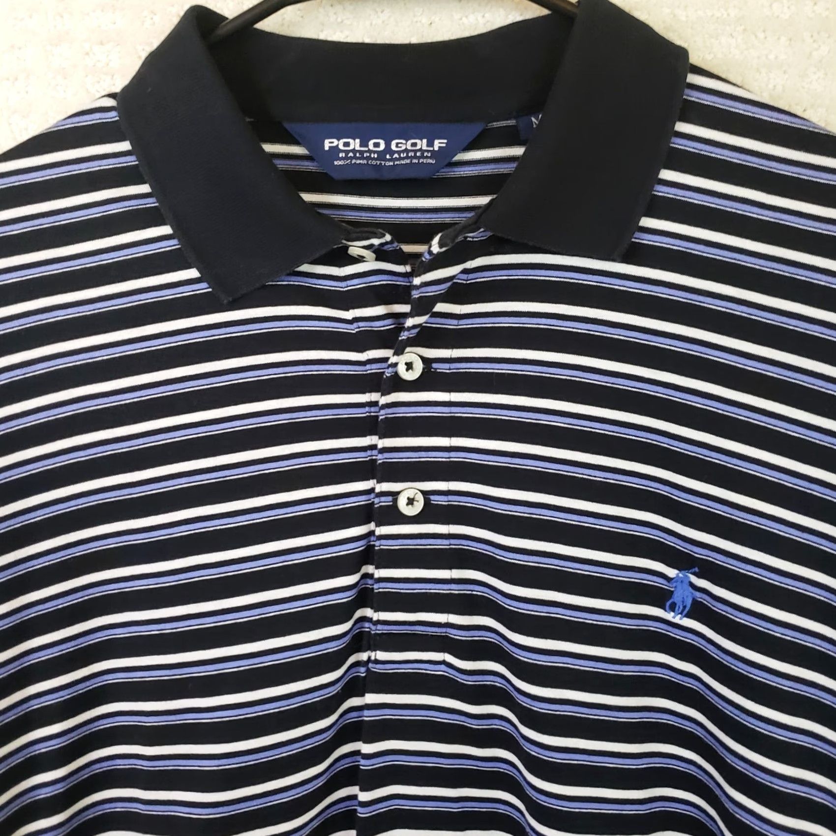 Ralph Lauren VINTAGE Polo Golf Ralph Lauren Men's M Striped Blue & White 100% Pima Cotton Size US M / EU 48-50 / 2 - 3 Thumbnail