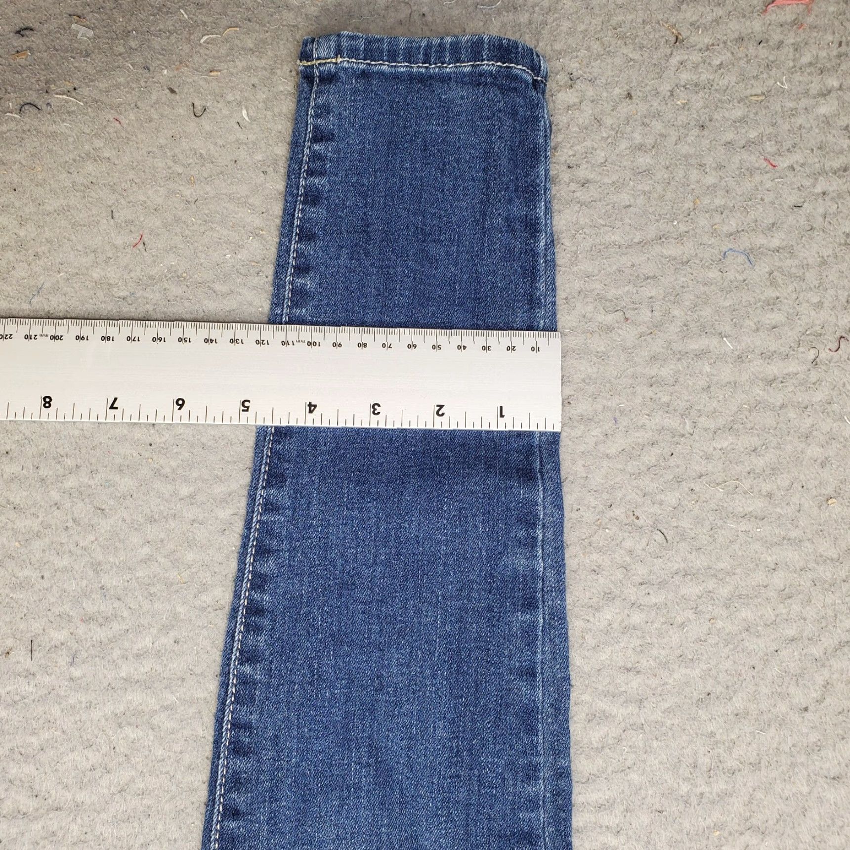 Vintage Flying Monkey Platinum Jeans Womens 25 Blue Denim Distressed Skinny Leg Low Rise Jeans Women 25.5 Inseam 29.75" 5-Pocket Denim Blue Size 42" / US 20 - 5 Thumbnail
