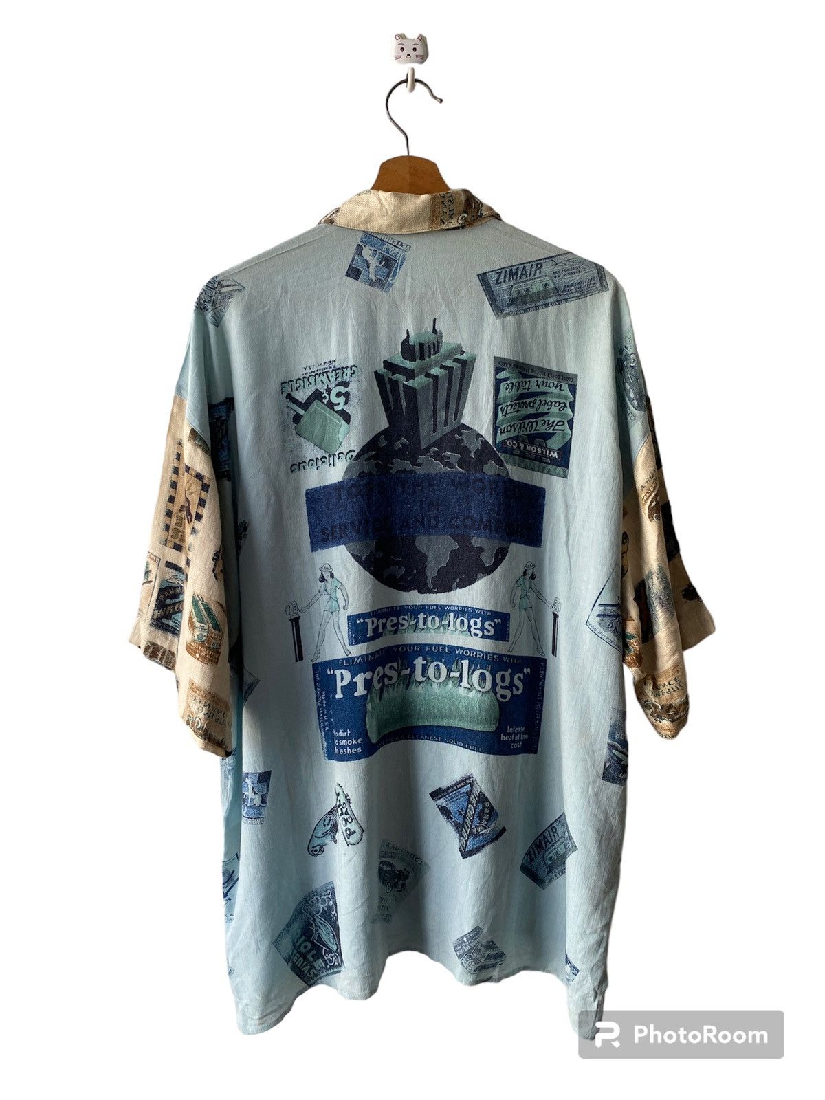 Japanese Brand × Vintage 1990s - Pia Sports Overprint Button Up Shirt Size US XL / EU 56 / 4 - 2 Thumbnail