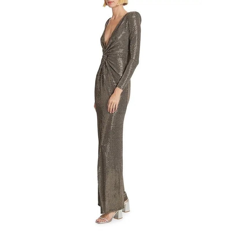 L'AGENCE L’AGENCE Rosetta Twist Front Dress Grey Gold size 00 / XS Size XXS / US 00 / IT 34 - 14 Thumbnail