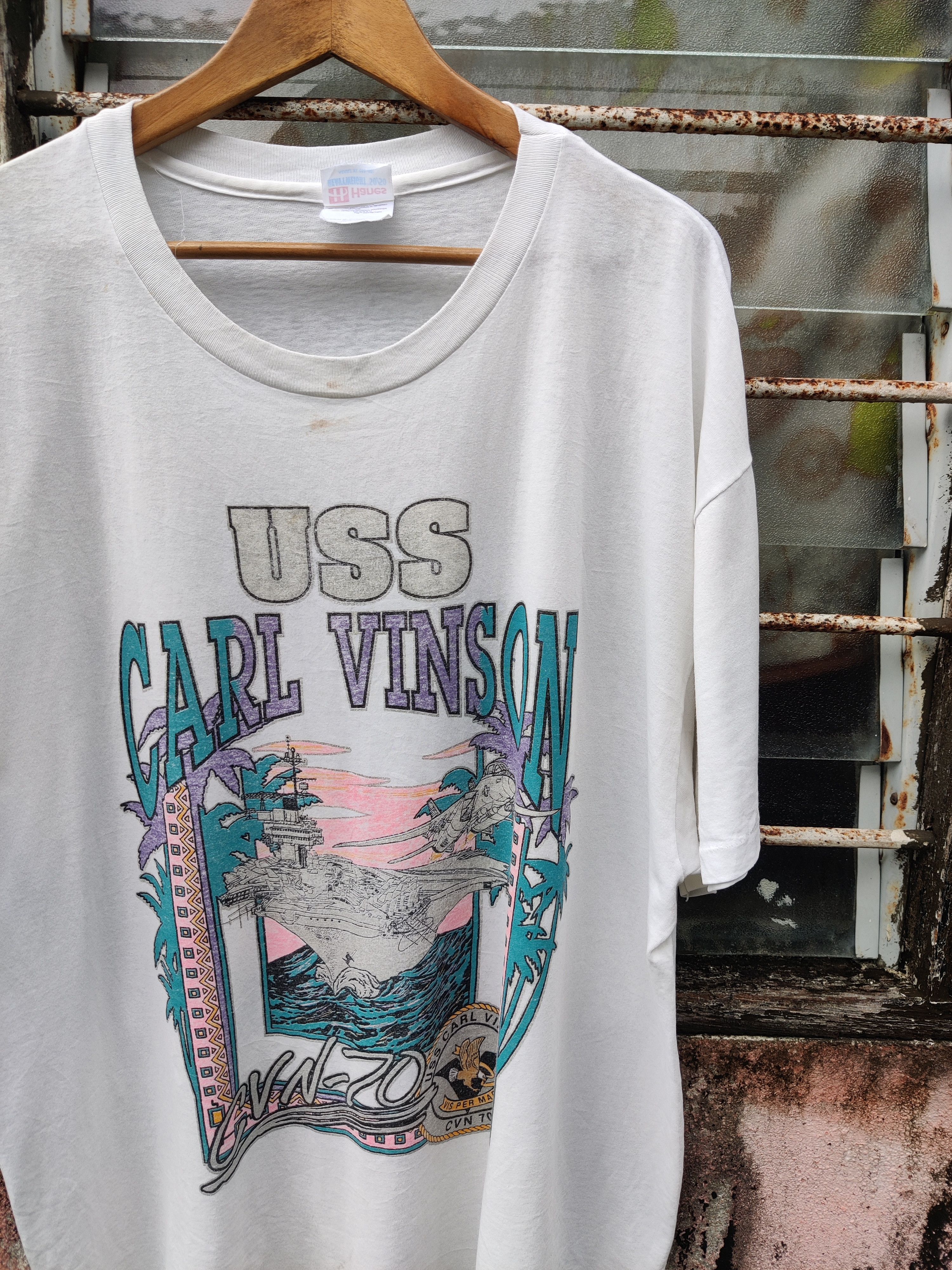 Sessions Vintage Paper Thin USS Carl Vinson Navy Shirt Size US XL / EU 56 / 4 - 3 Thumbnail