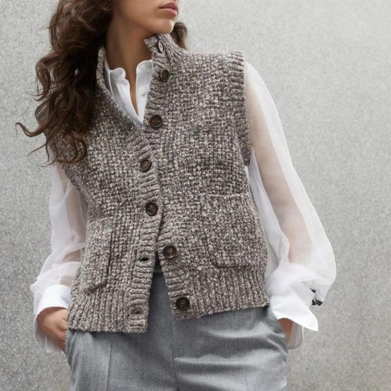 Brunello Cucinelli o1la1rc1a0325 Knitted Vest in Grey Size S / US 4 / IT 40 - 4 Thumbnail