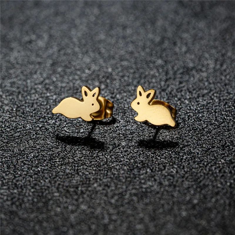 Jewelry Cute Rabbit Mini Stud Earrings Charm Earring Gift Size ONE SIZE - 1 Preview