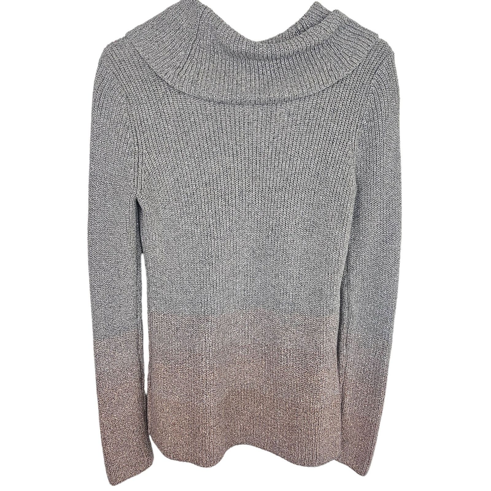 White House Black Market White House Black Market Cowl Neck Metallic Knit Sweater XS Size XS / US 0-2 / IT 36-38 - 7 Thumbnail