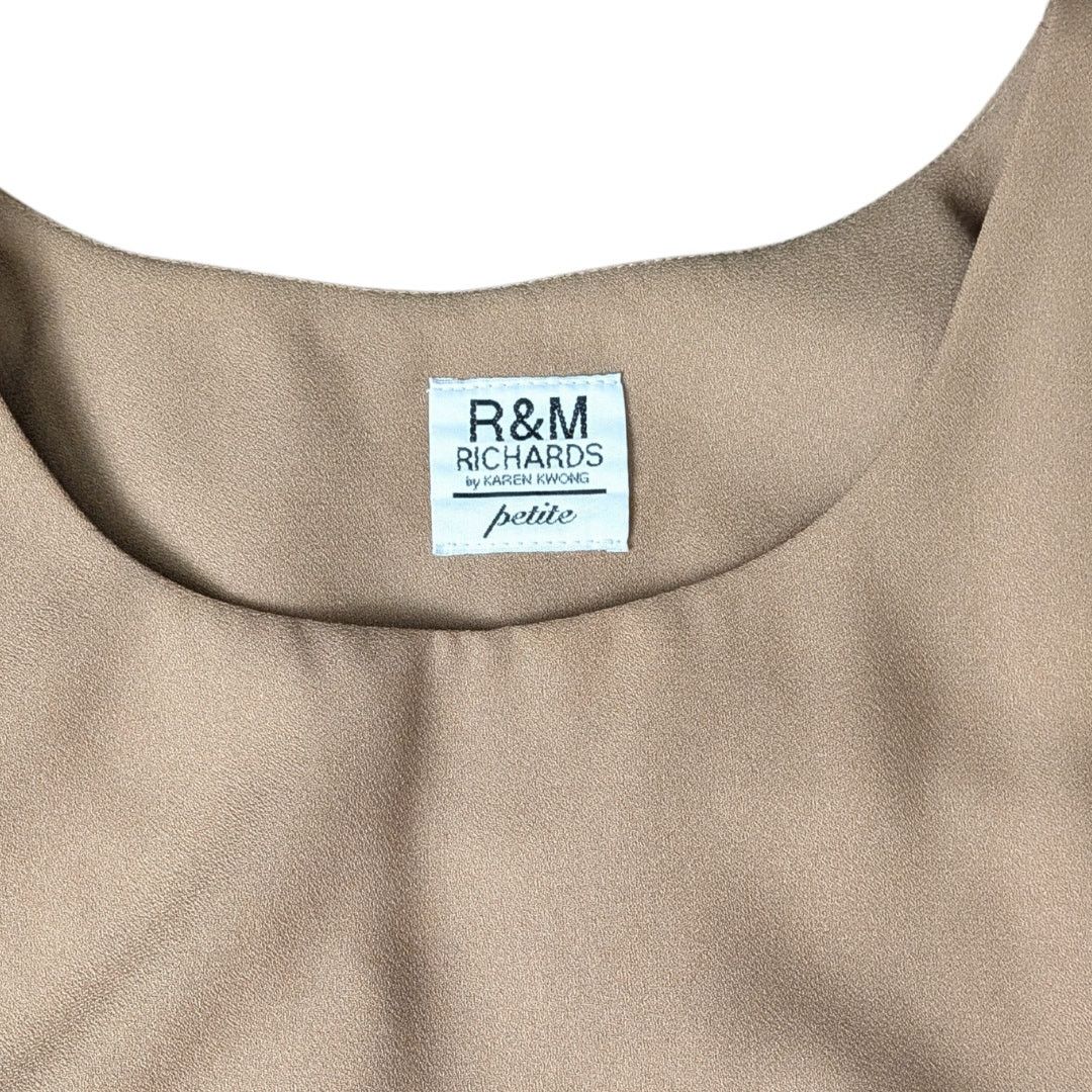 Vintage Vintage R&M Dark Tan Pencil Dress with Back Slit Size XL / US 12-14 / IT 48-50 - 3 Thumbnail