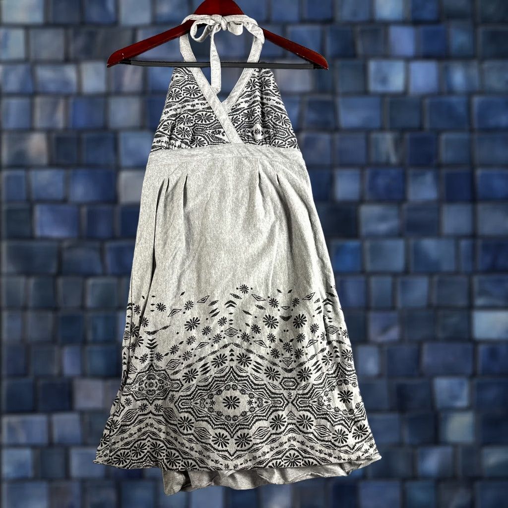 Athleta Athleta Dress Womens Small Gray Bohemian Halter Stretch Knit Tie Waist Lined Size S / US 4 / IT 40 - 1 Thumbnail