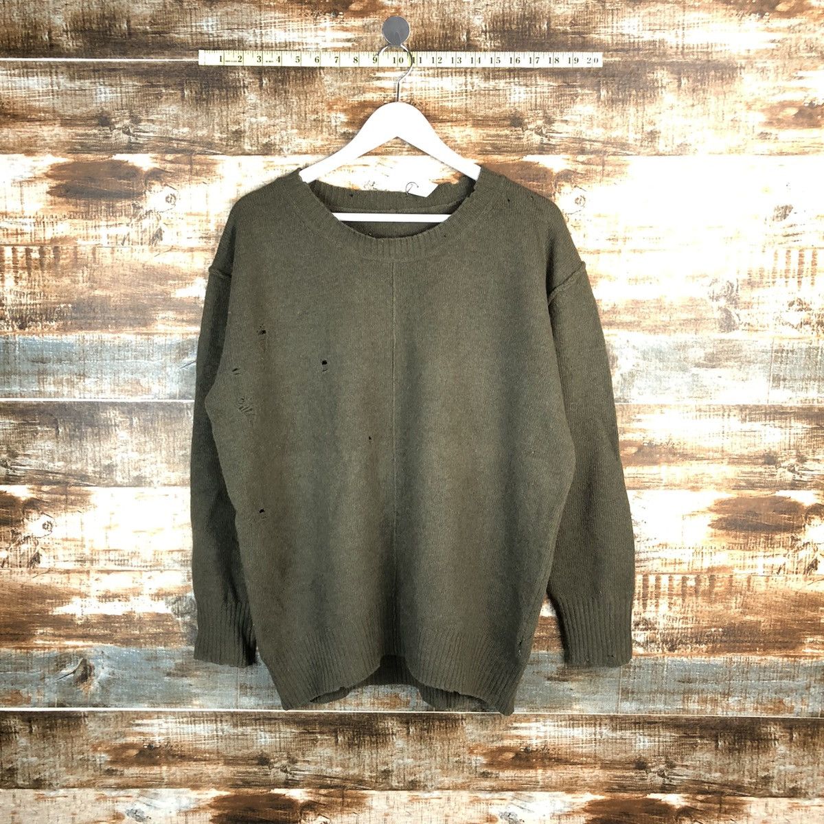Vintage Muse Green ripped vintage Knitwear #A1648 Size US M / EU 48-50 / 2 - 1 Thumbnail