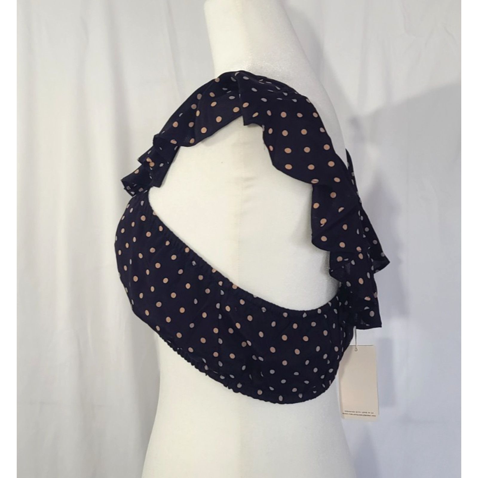 Other New w/Tag For Love and Lemons Navy Polka Dot Crop Top Small Size S / US 4 / IT 40 - 6 Thumbnail