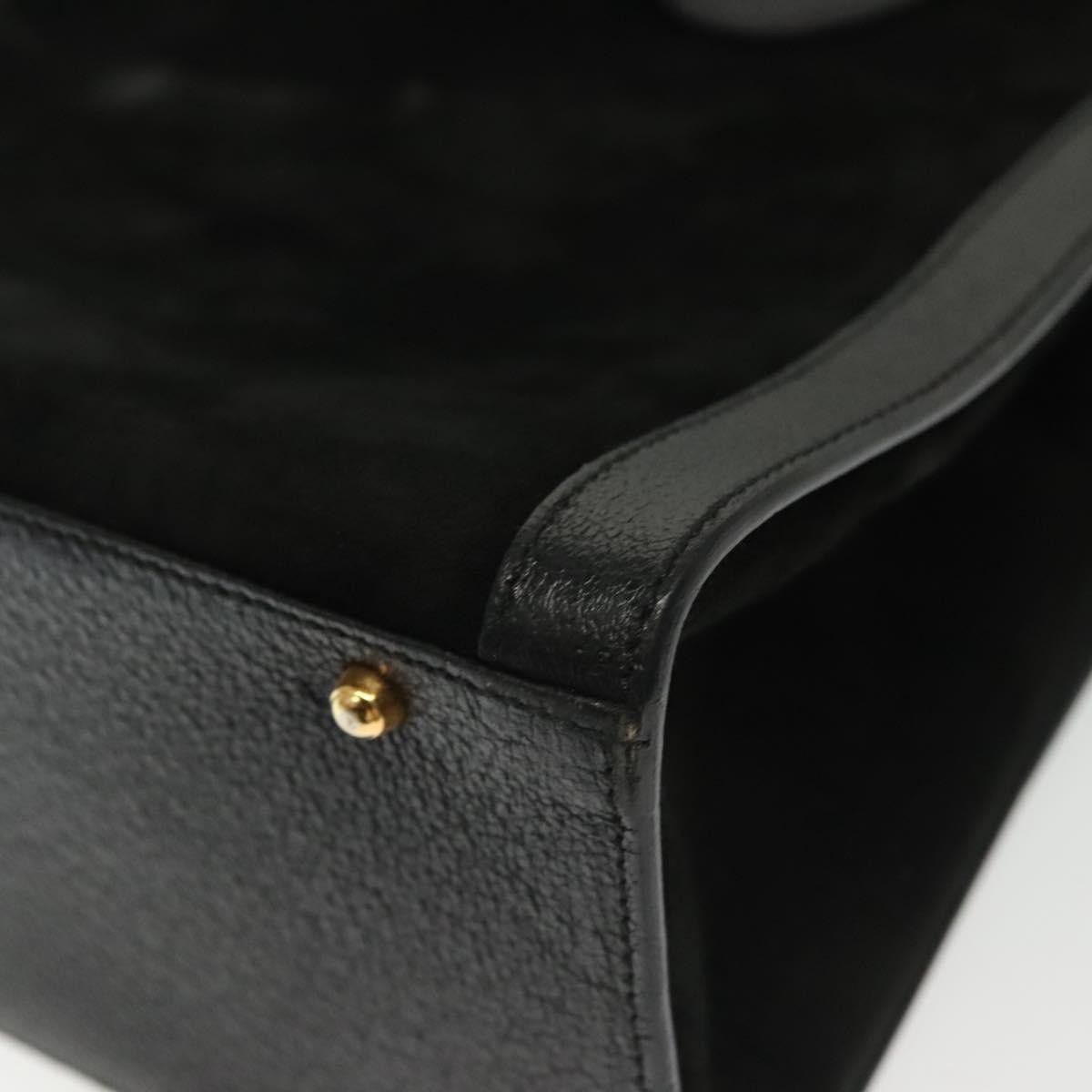 Gucci GUCCI Bamboo Hand Bag Suede Black Gold 002 1186 002 1186 Size ONE SIZE - 11 Thumbnail